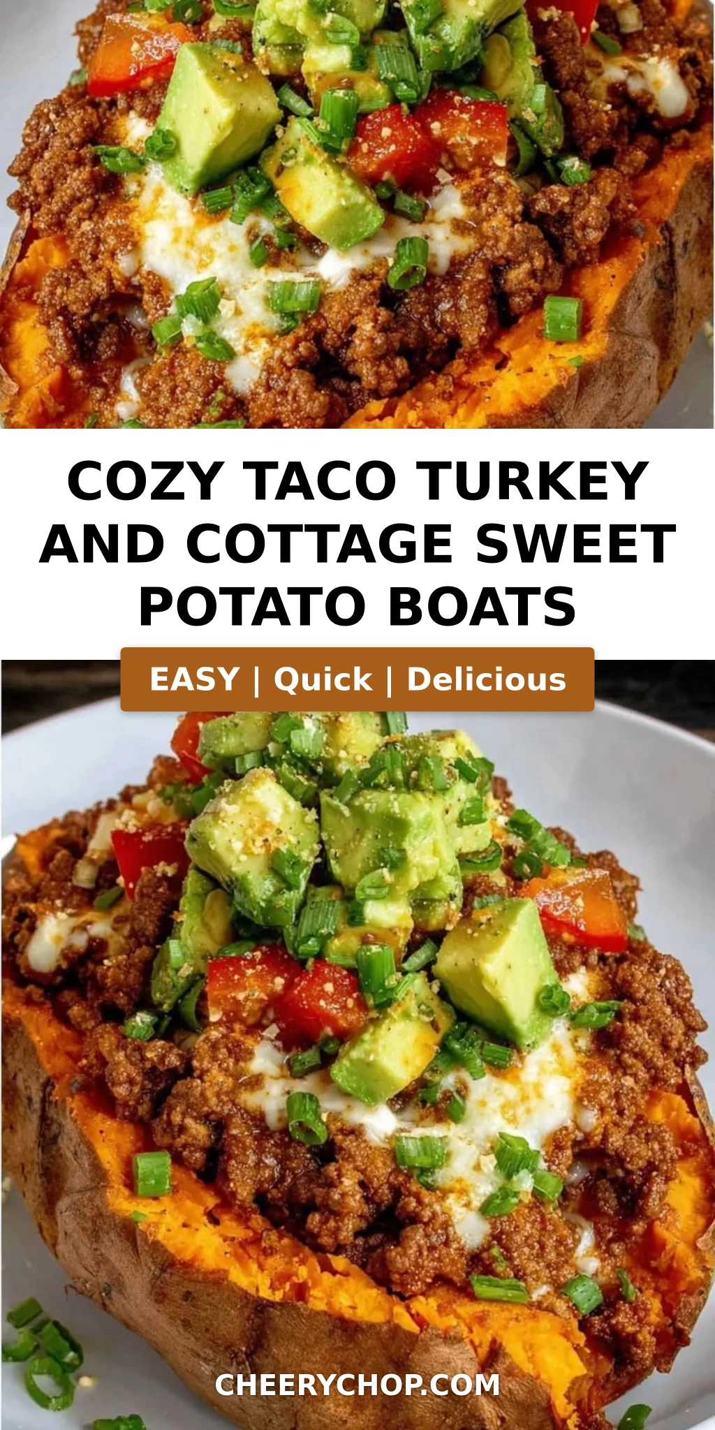Cozy Taco Turkey and Cottage Sweet Potato Boats