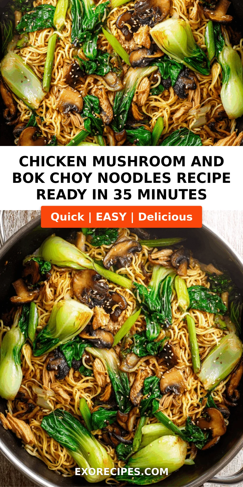 Chicken, Mushroom & Bok Choy Noodles A Cozy Bowl of Comfort Youll Crave