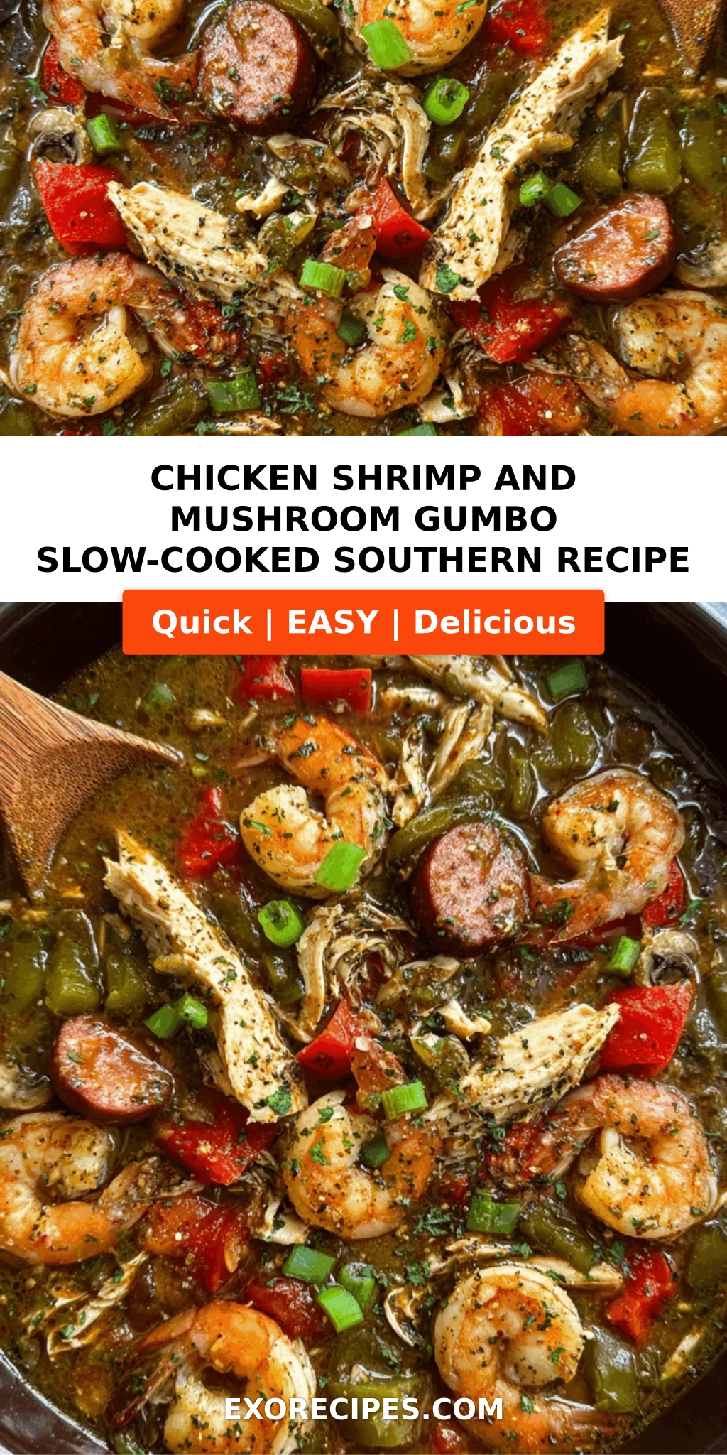 Chicken, Shrimp & Mushroom Gumbo A Slow-Cooked Southern Delight
