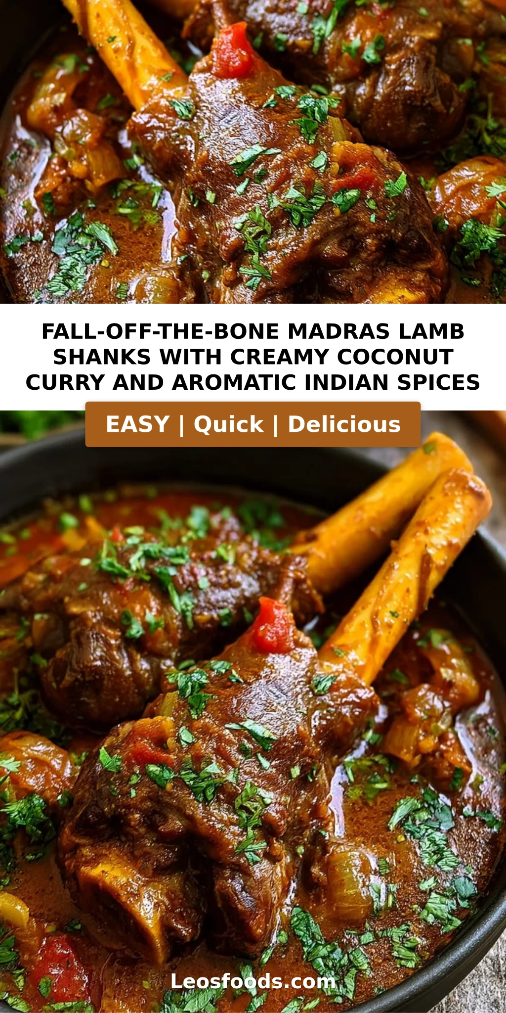Fall-Off-the-Bone Madras Lamb Shanks with Creamy Coconut Curry and Aromatic Indian Spices