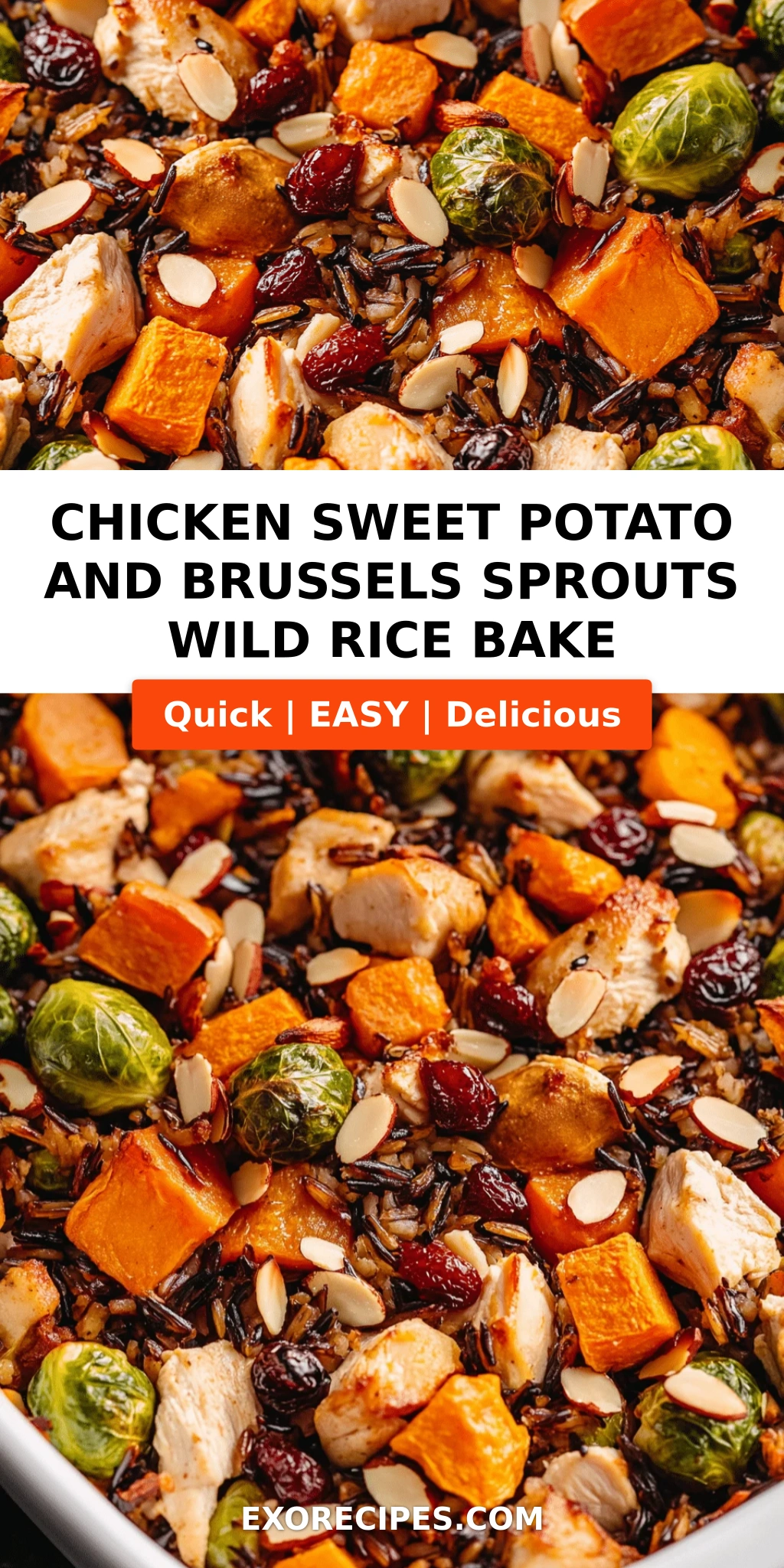 Chicken, Sweet Potato, and Brussels Sprouts Wild Rice Bake: A Wholesome One-Pan Meal Youll Love