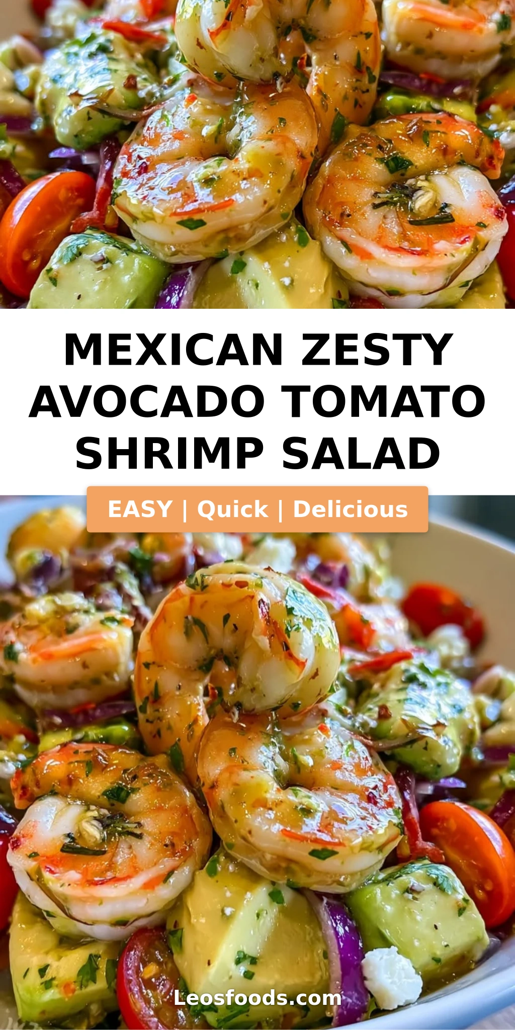 Mexican Zesty Avocado Tomato Shrimp Salad