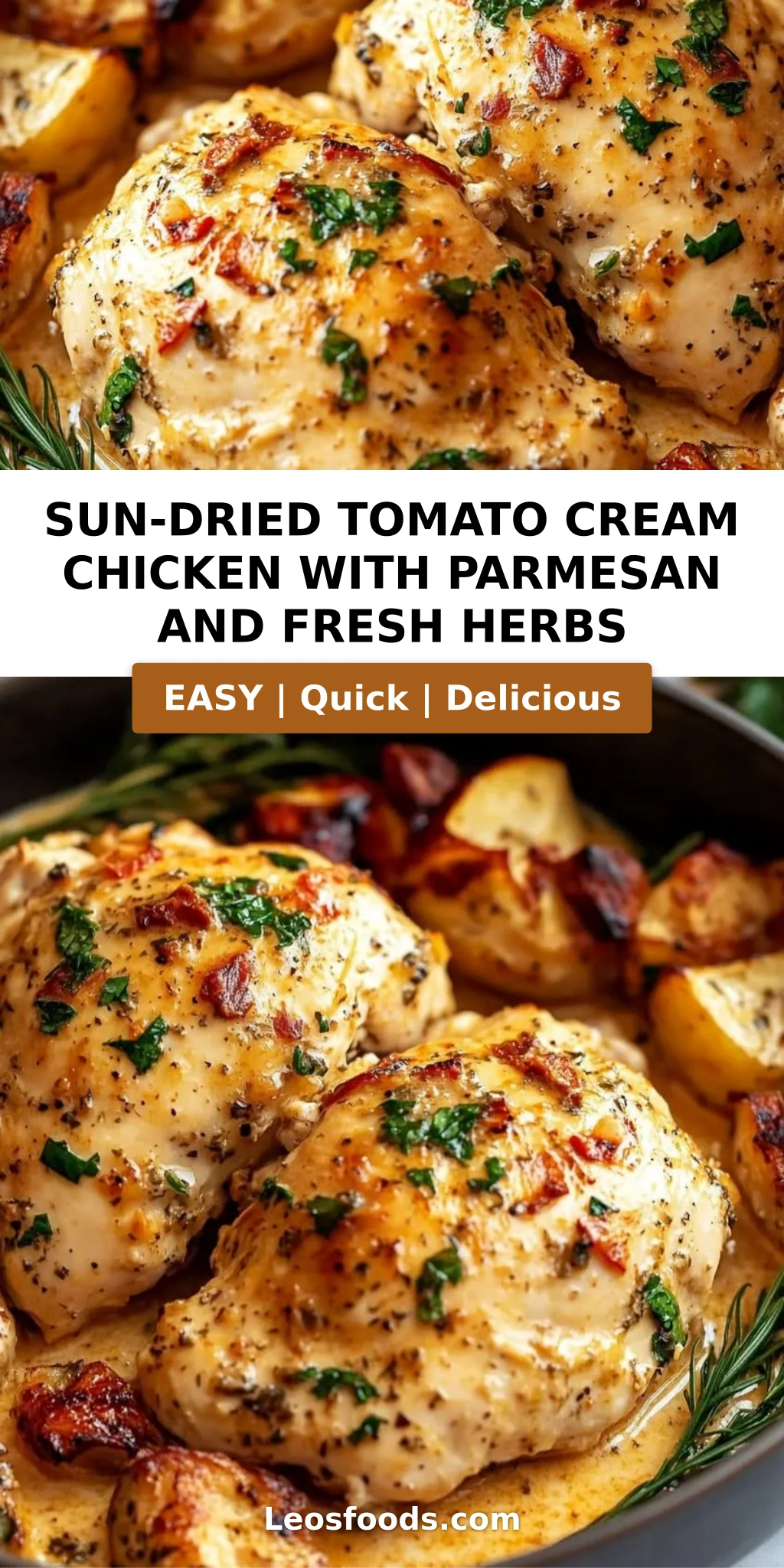 Sun-Dried Tomato Cream Chicken with Parmesan and Fresh Herbs