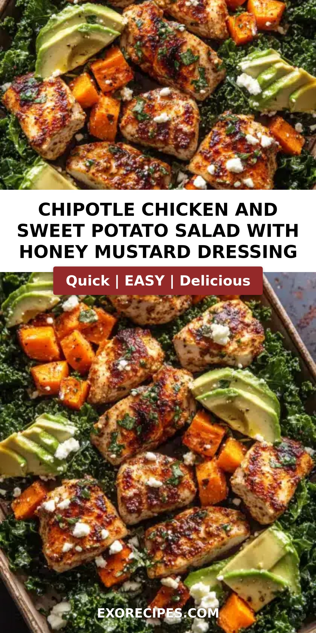 Chipotle Chicken and Sweet Potato Salad with Honey Mustard Dressing