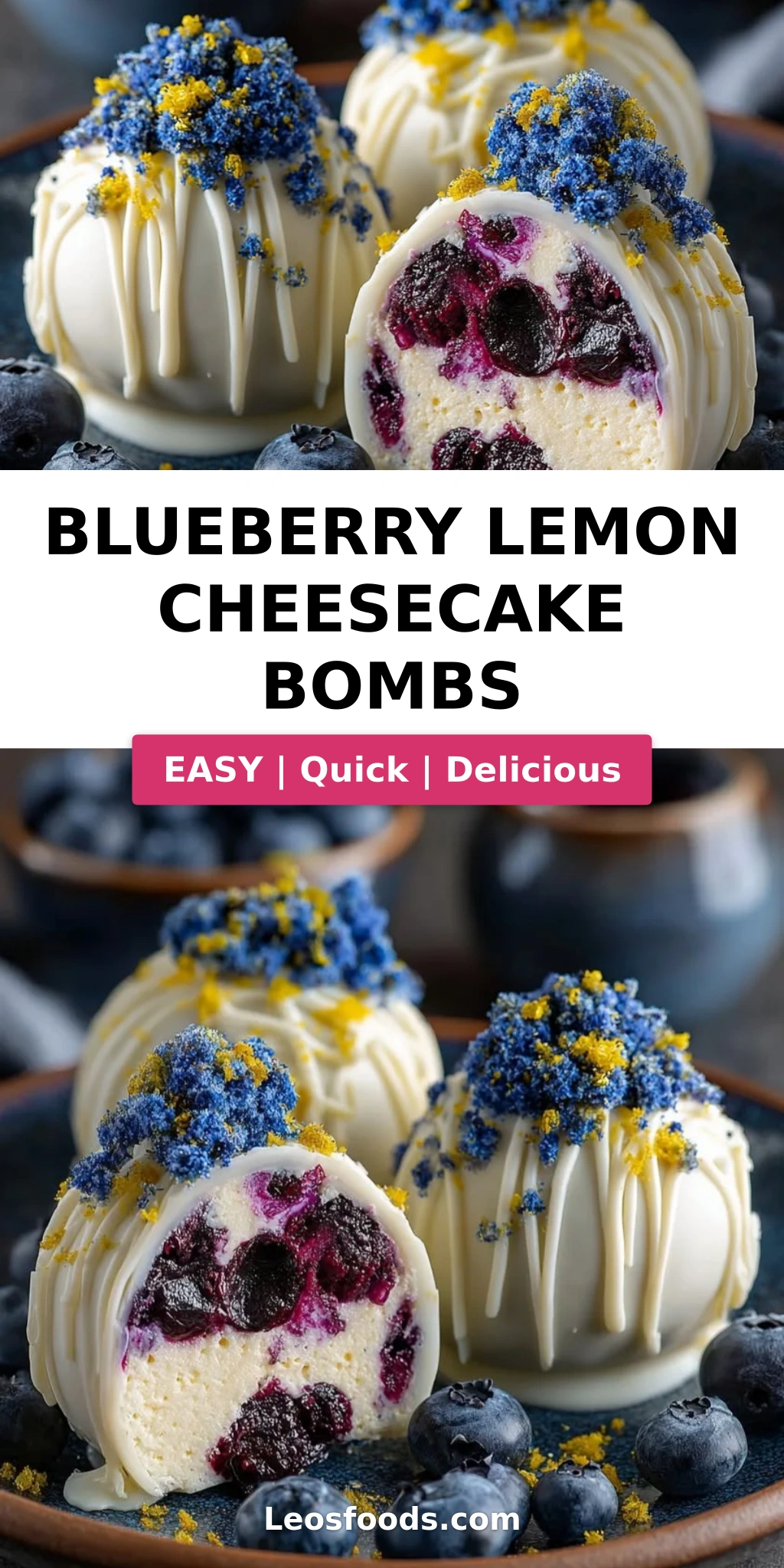 Blueberry Lemon Cheesecake Bombs