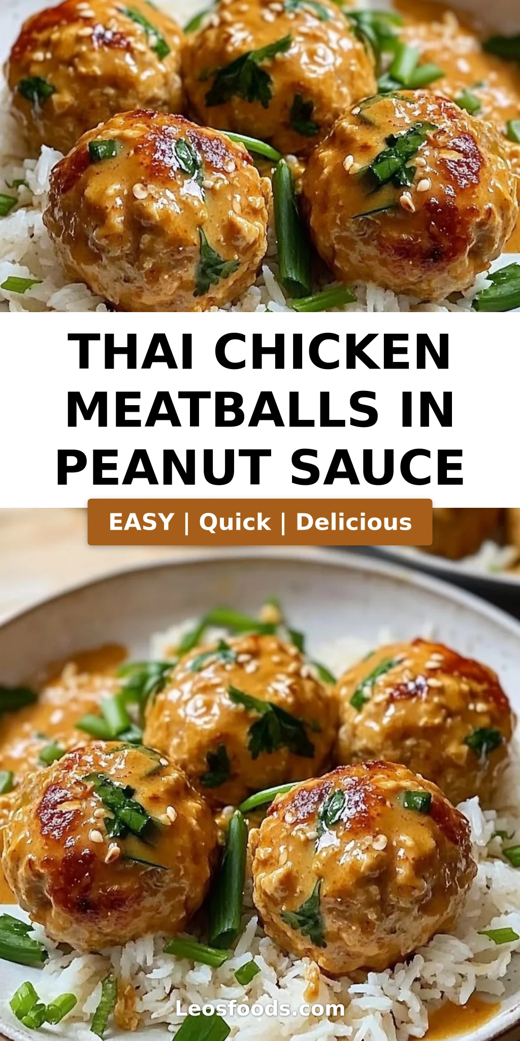 Thai Chicken Meatballs in Peanut Sauce