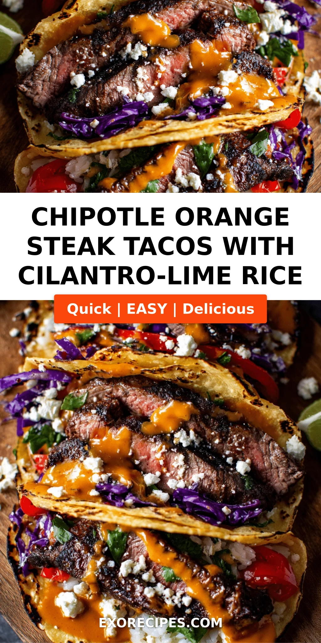 Chipotle Orange Steak Tacos with Cilantro-Lime Rice That Burst with Bold Flavor