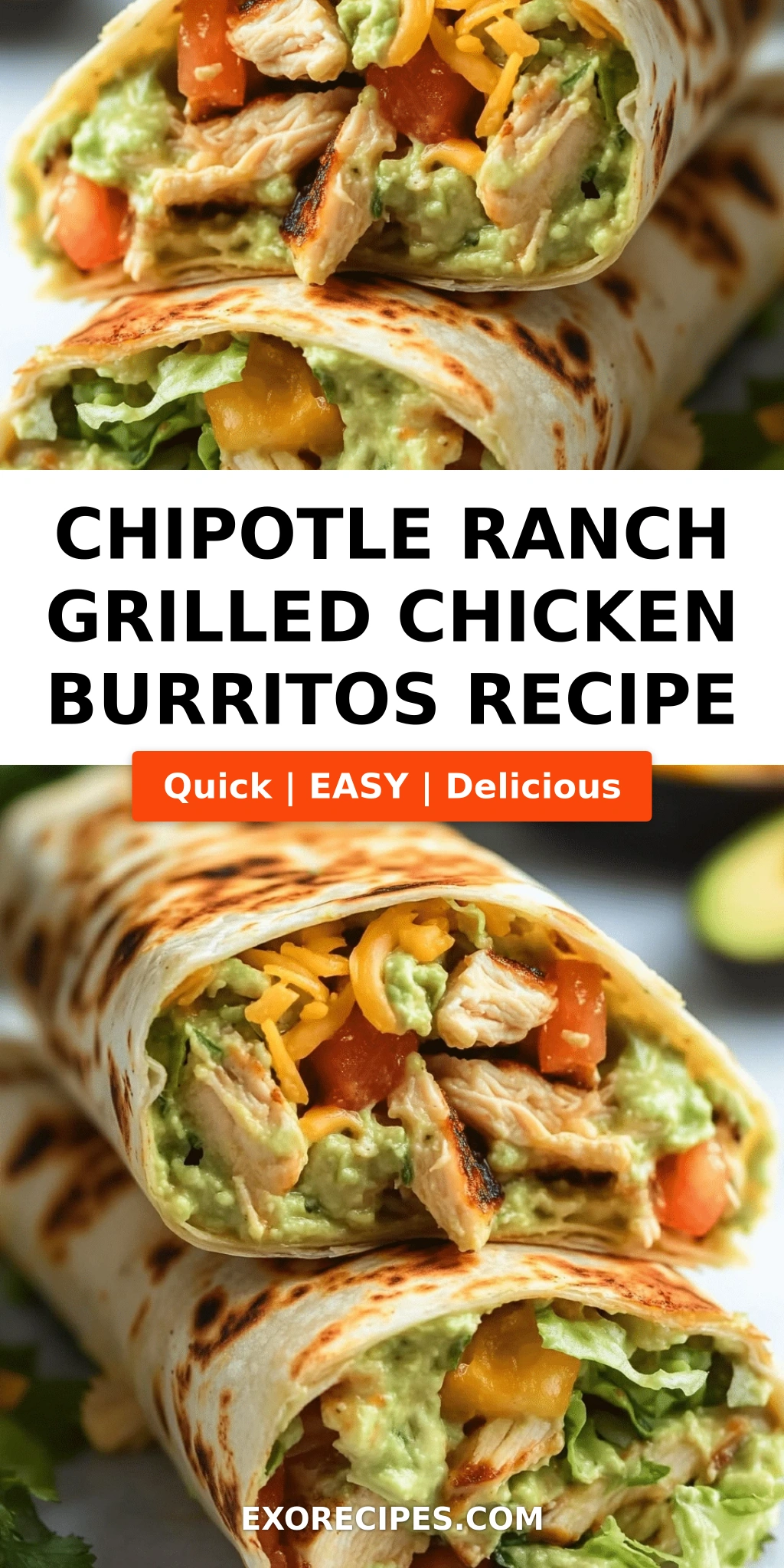 Chipotle Ranch Grilled Chicken Burritos