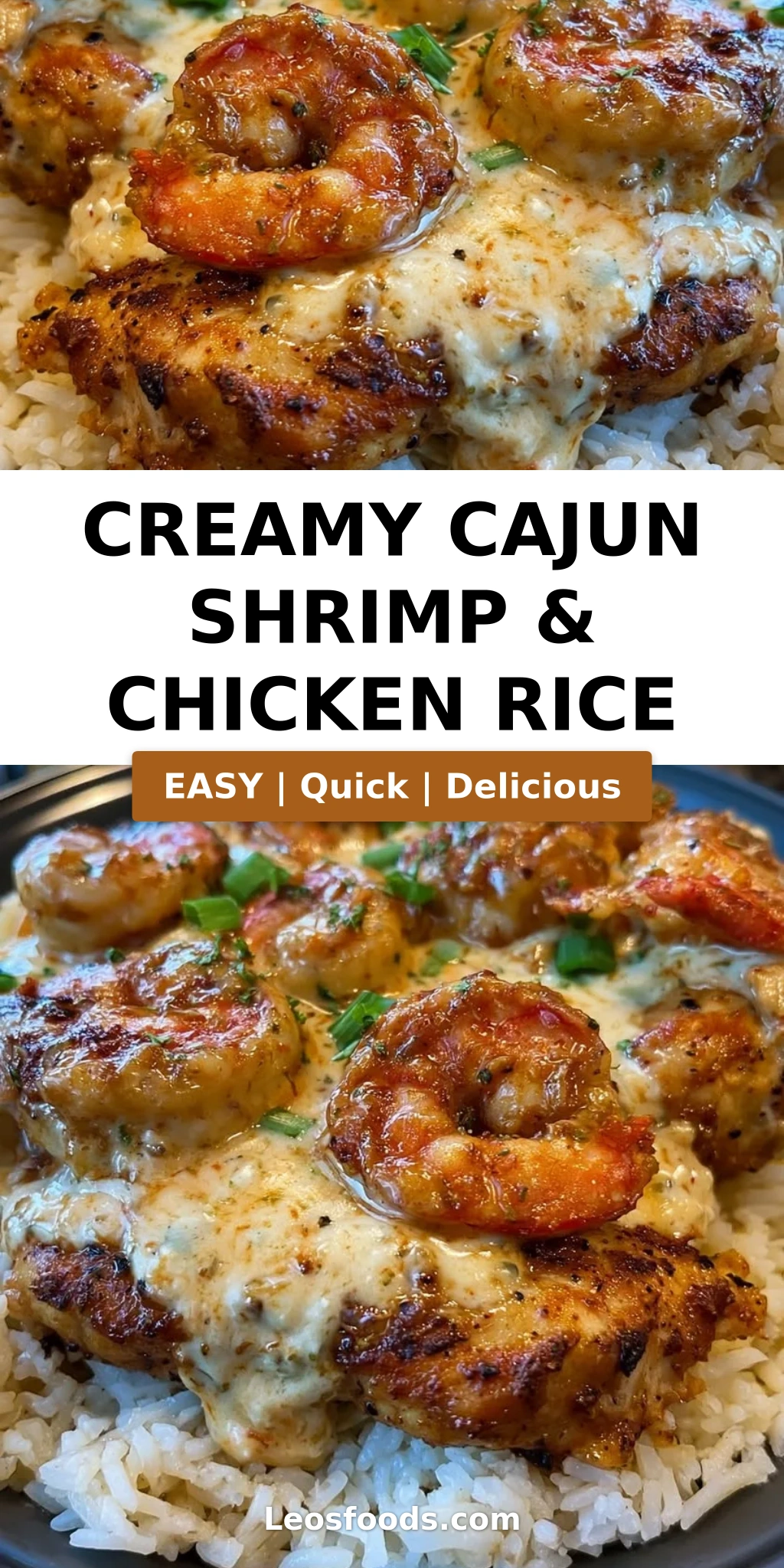 Creamy Cajun Shrimp & Chicken Rice