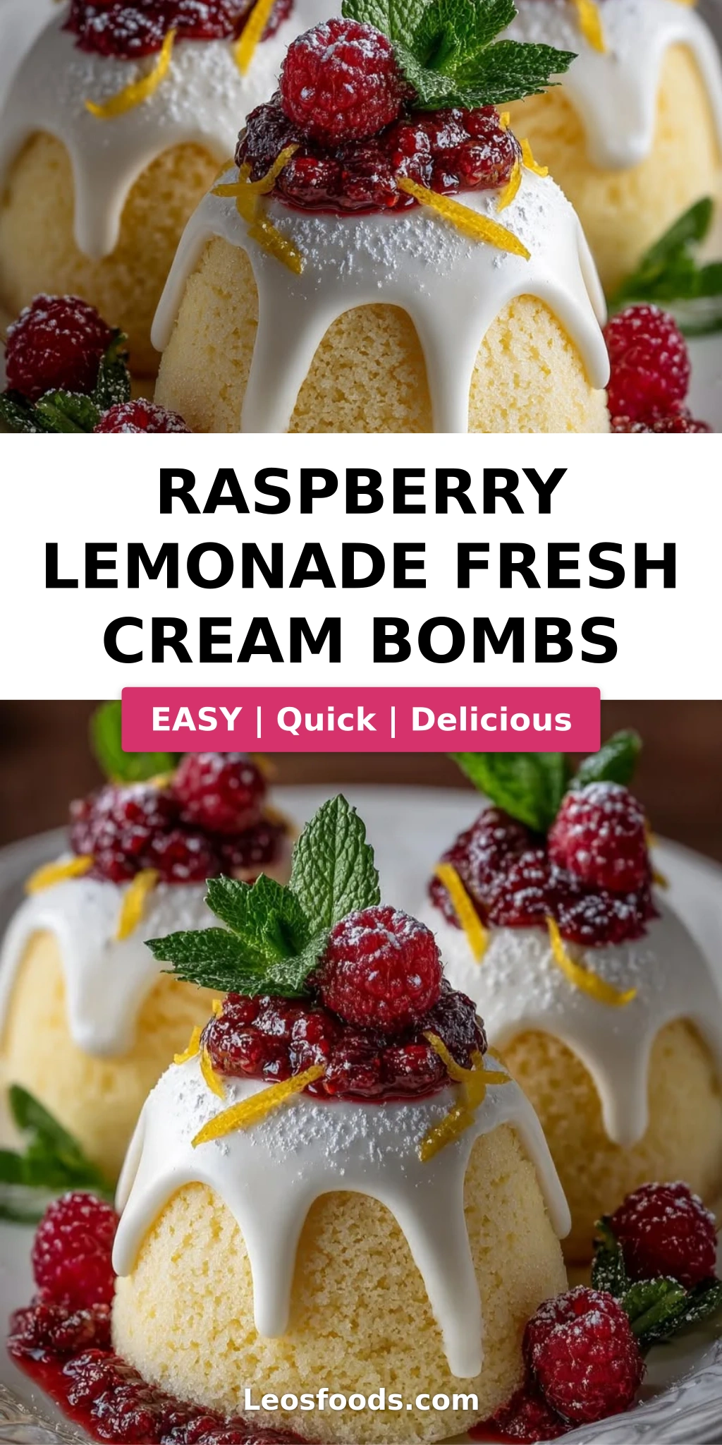 Raspberry Lemonade Fresh Cream Bombs