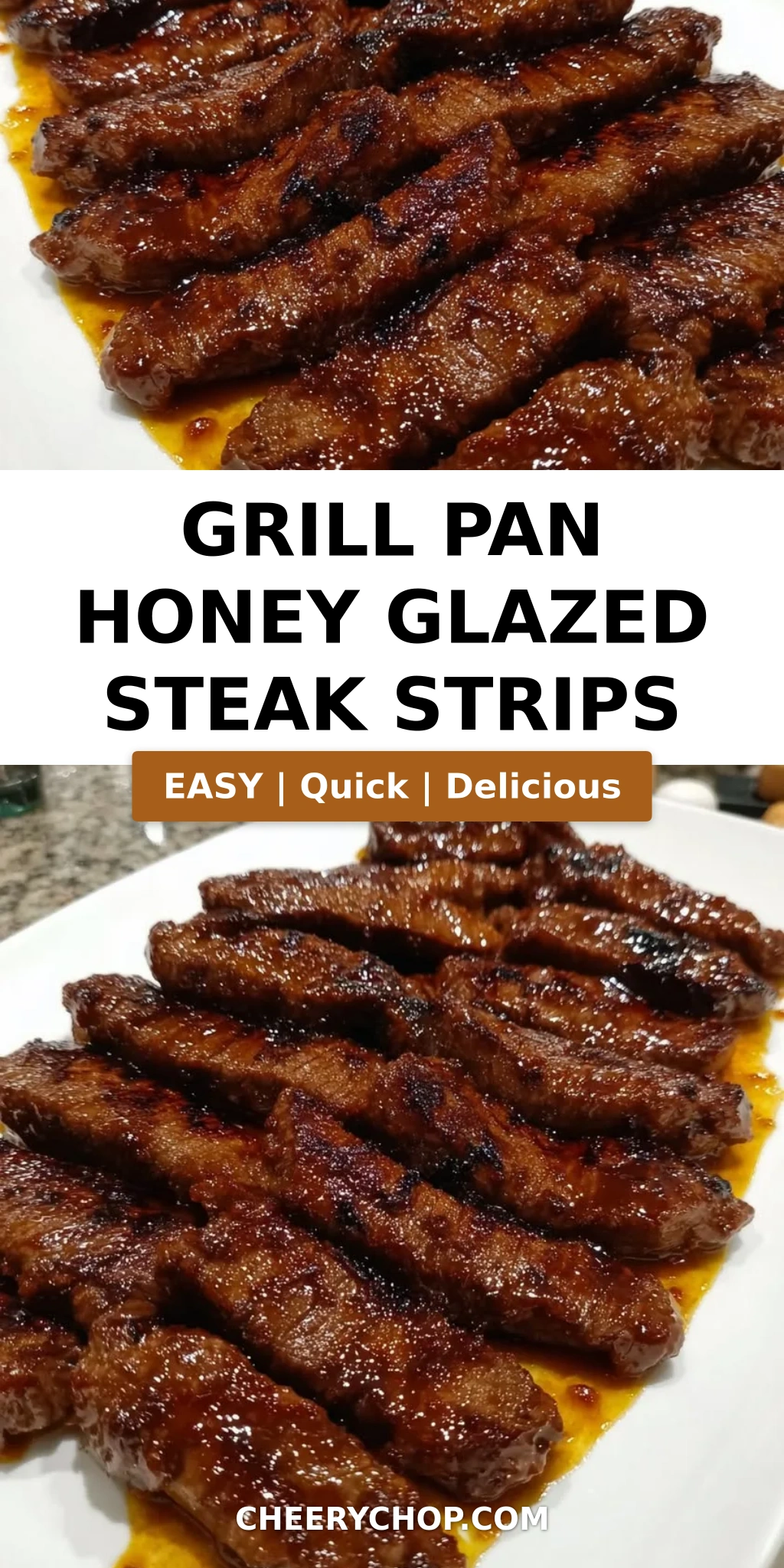 Grill Pan Honey Glazed Steak Strips