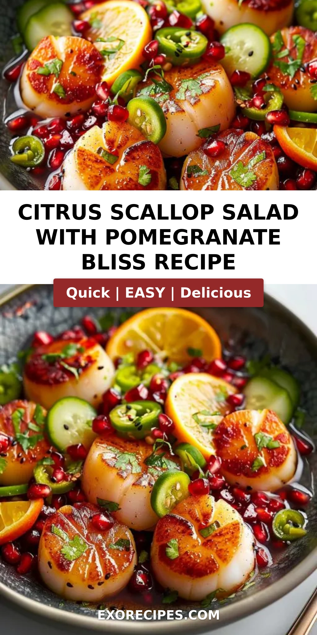 Citrus Scallop Salad with Pomegranate Bliss