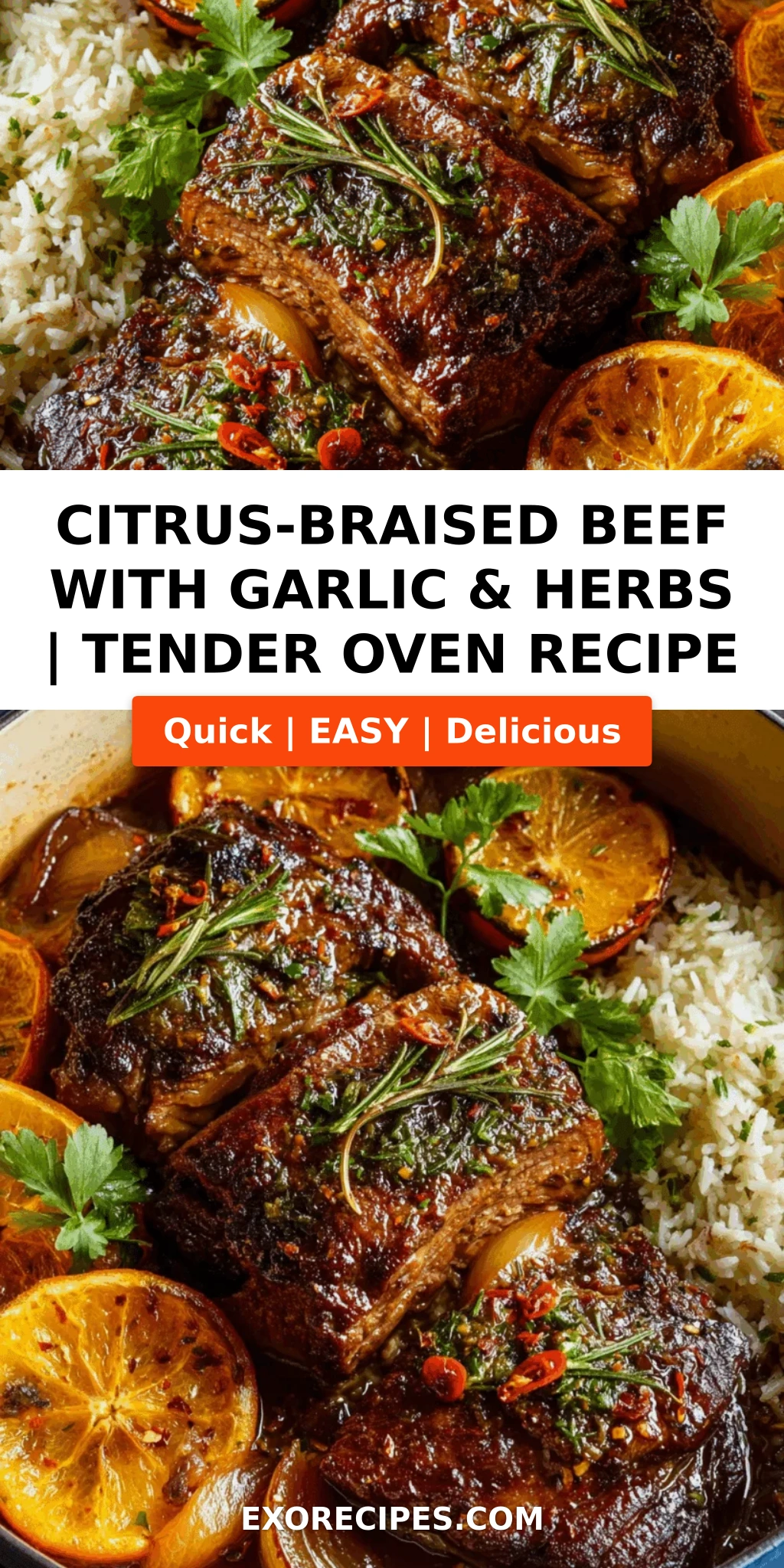 Citrus-Braised Beef with Garlic & Herbs