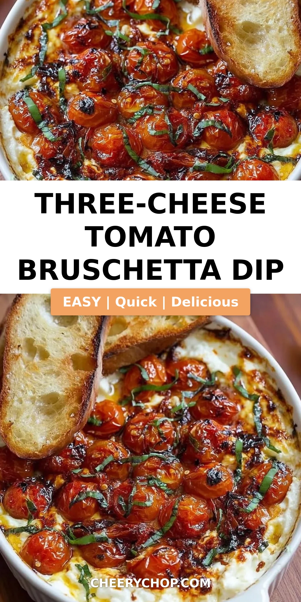 Three-Cheese Tomato Bruschetta Dip