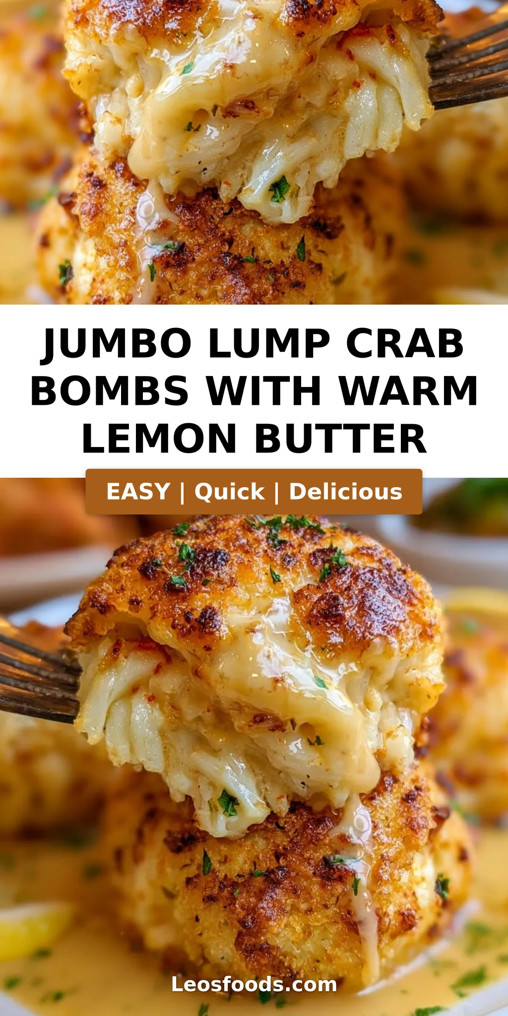 Jumbo Lump Crab Bombs with Warm Lemon Butter