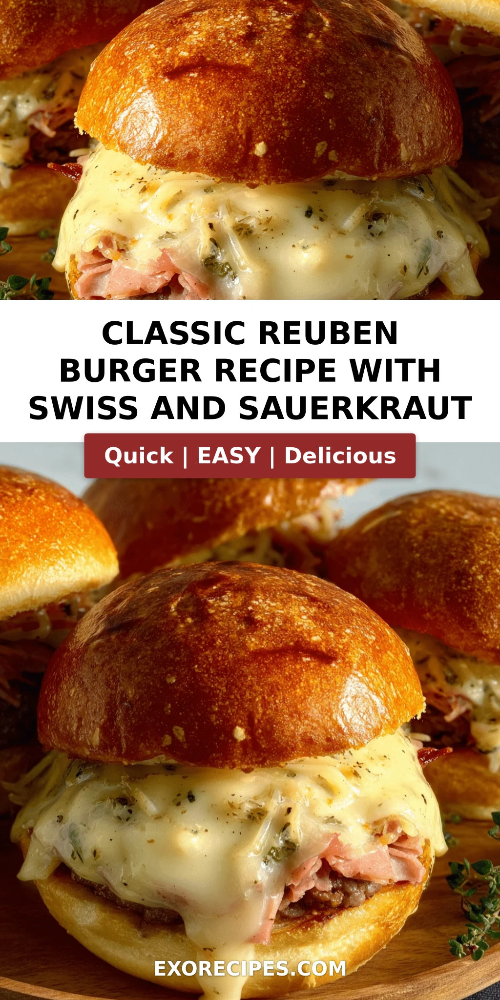 Classic Deli-Style Reuben Burgers That Taste Like a True Reuben Sandwich
