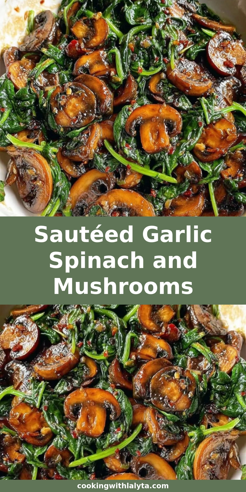 Sautéed Garlic Spinach and Mushrooms