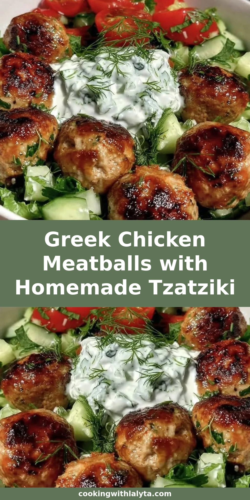 Greek Chicken Meatballs with Homemade Tzatziki