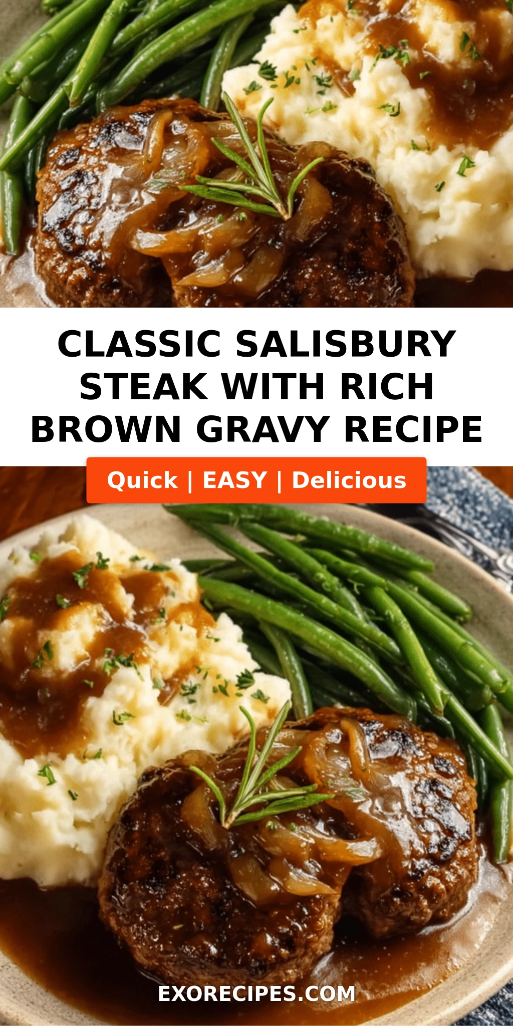 Classic Salisbury Steak with Brown Gravy Homestyle Comfort on a Plate