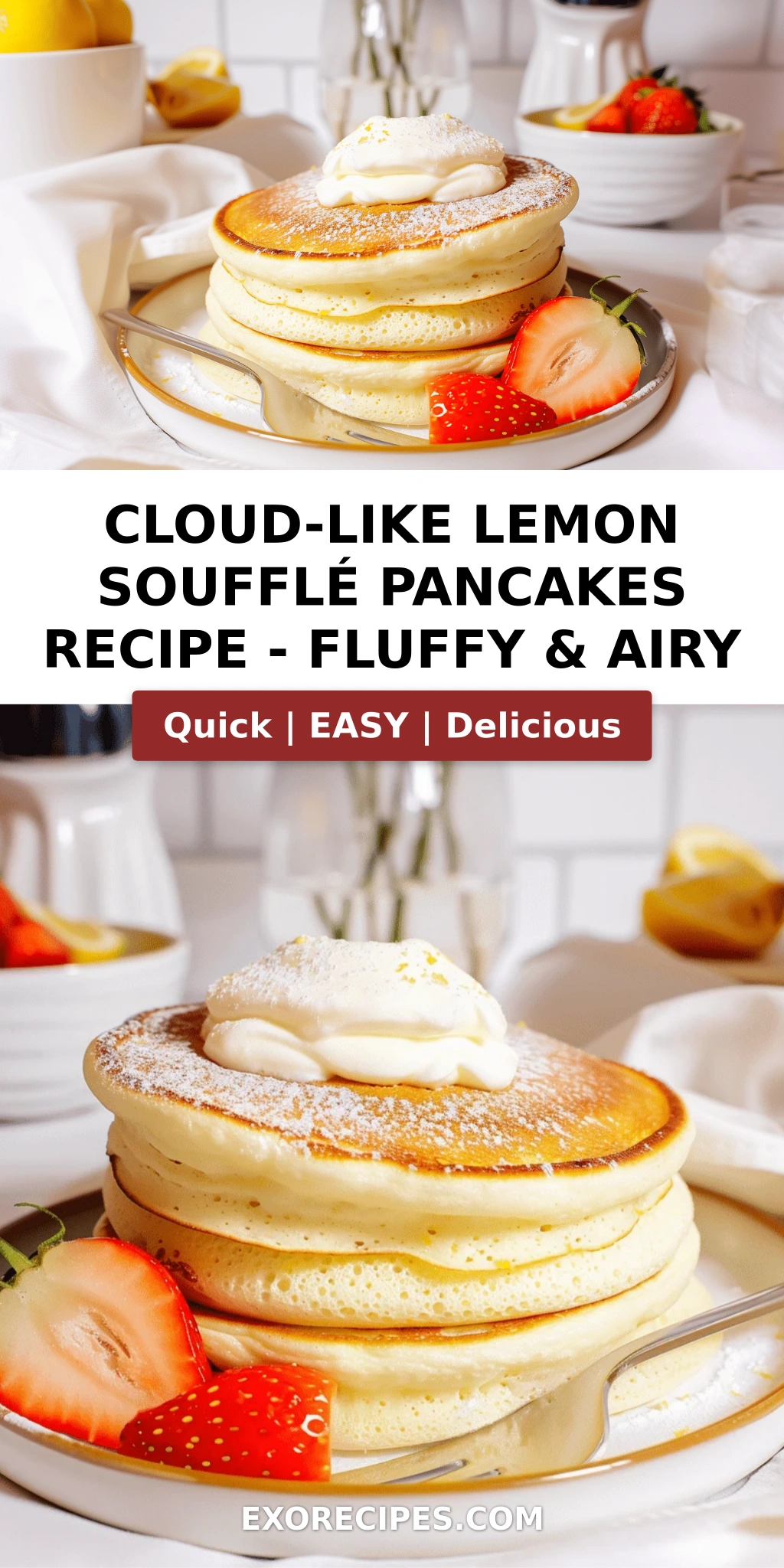 Cloud-like Lemon Soufflé Pancakes