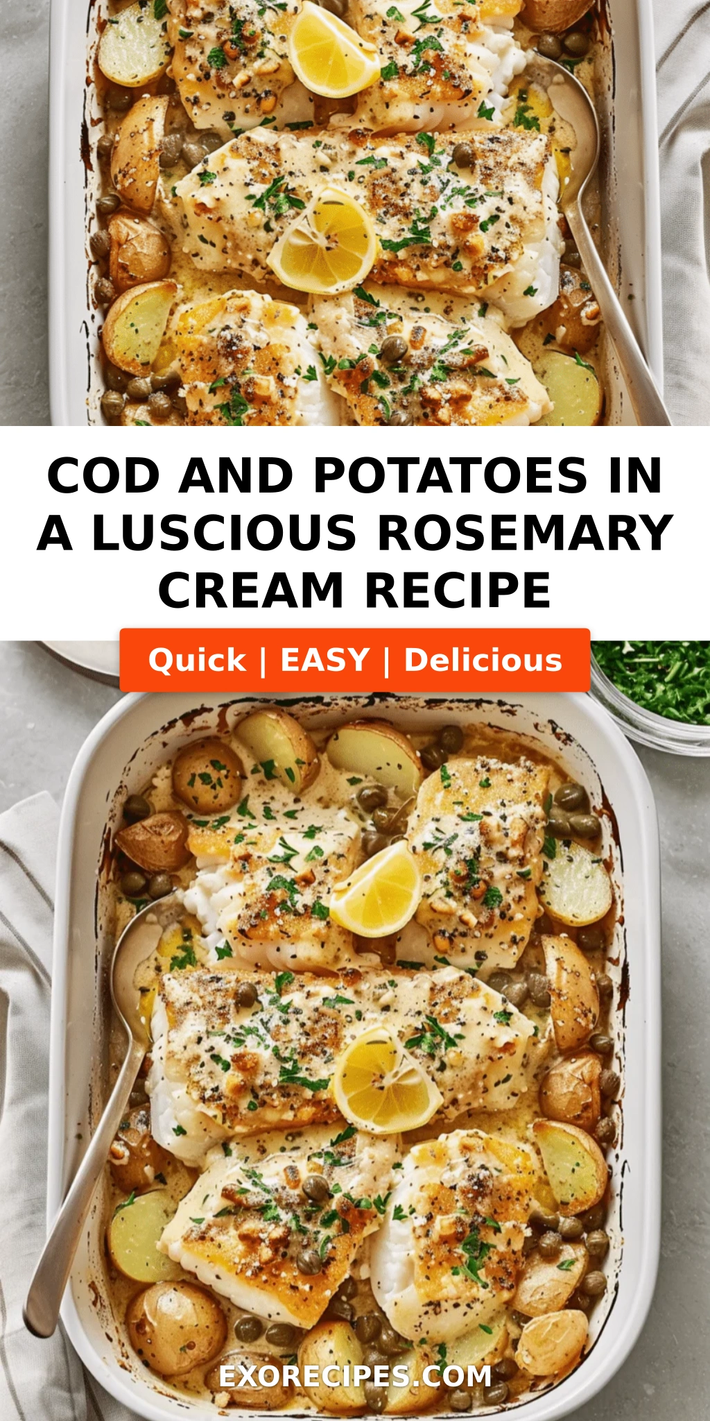 Cod and Potatoes in a Luscious Rosemary Cream