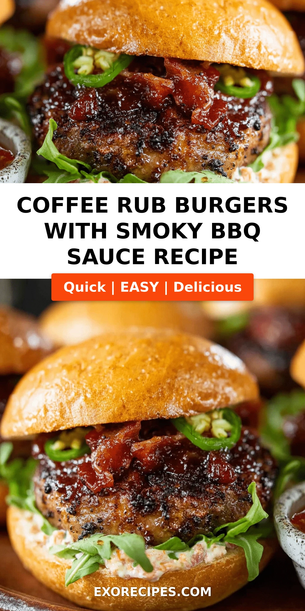 Coffee Rub Burgers with Smoky BBQ Sauce