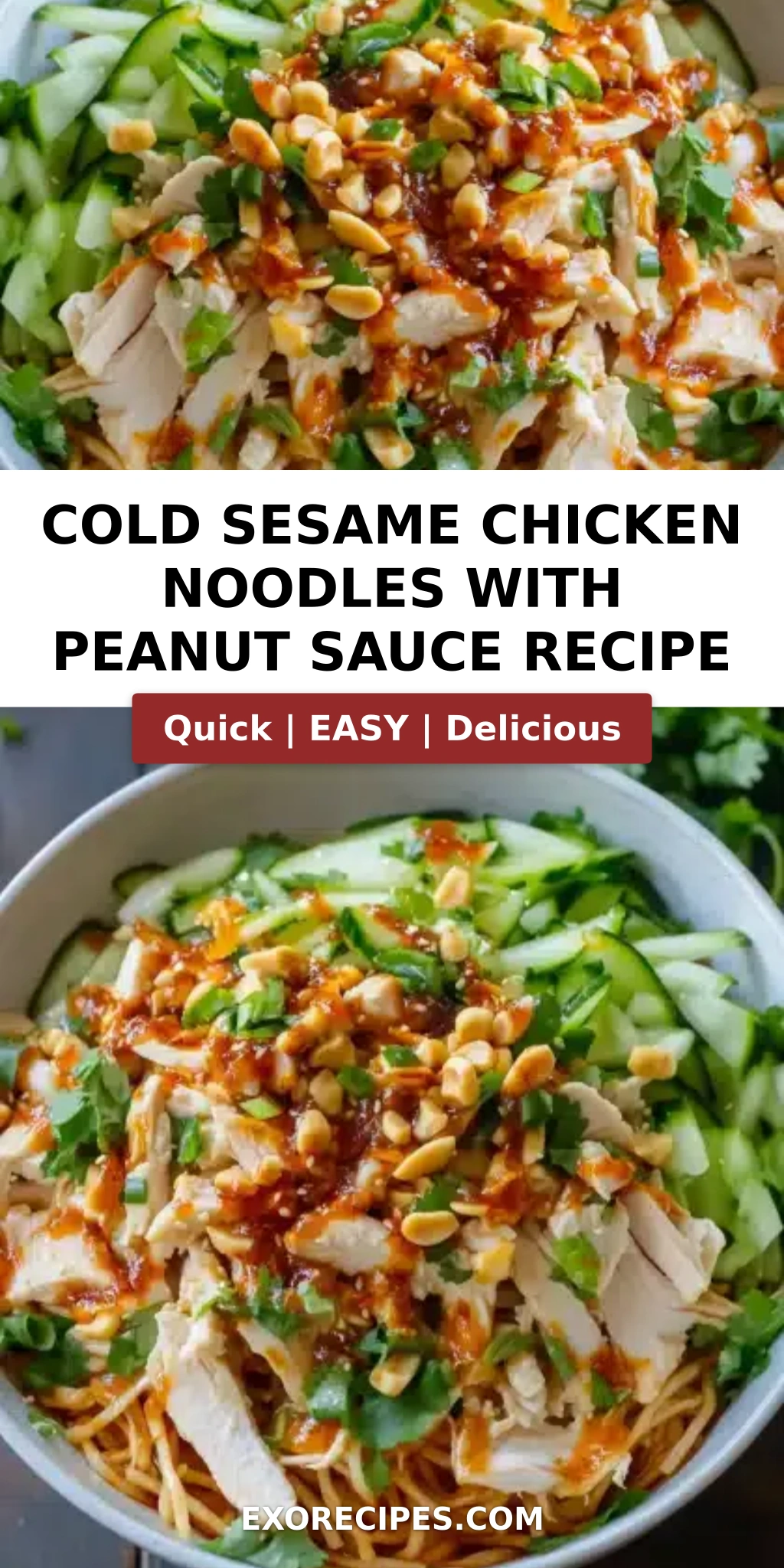 Cold Sesame Chicken Noodles with Crunchy Veggies and Peanut Sauce: Your Go-To Refreshing High-Protein Meal