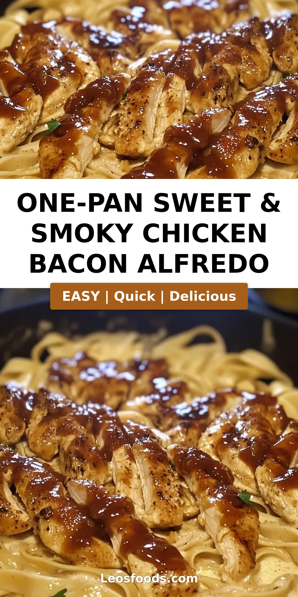 One-Pan Sweet & Smoky Chicken Bacon Alfredo