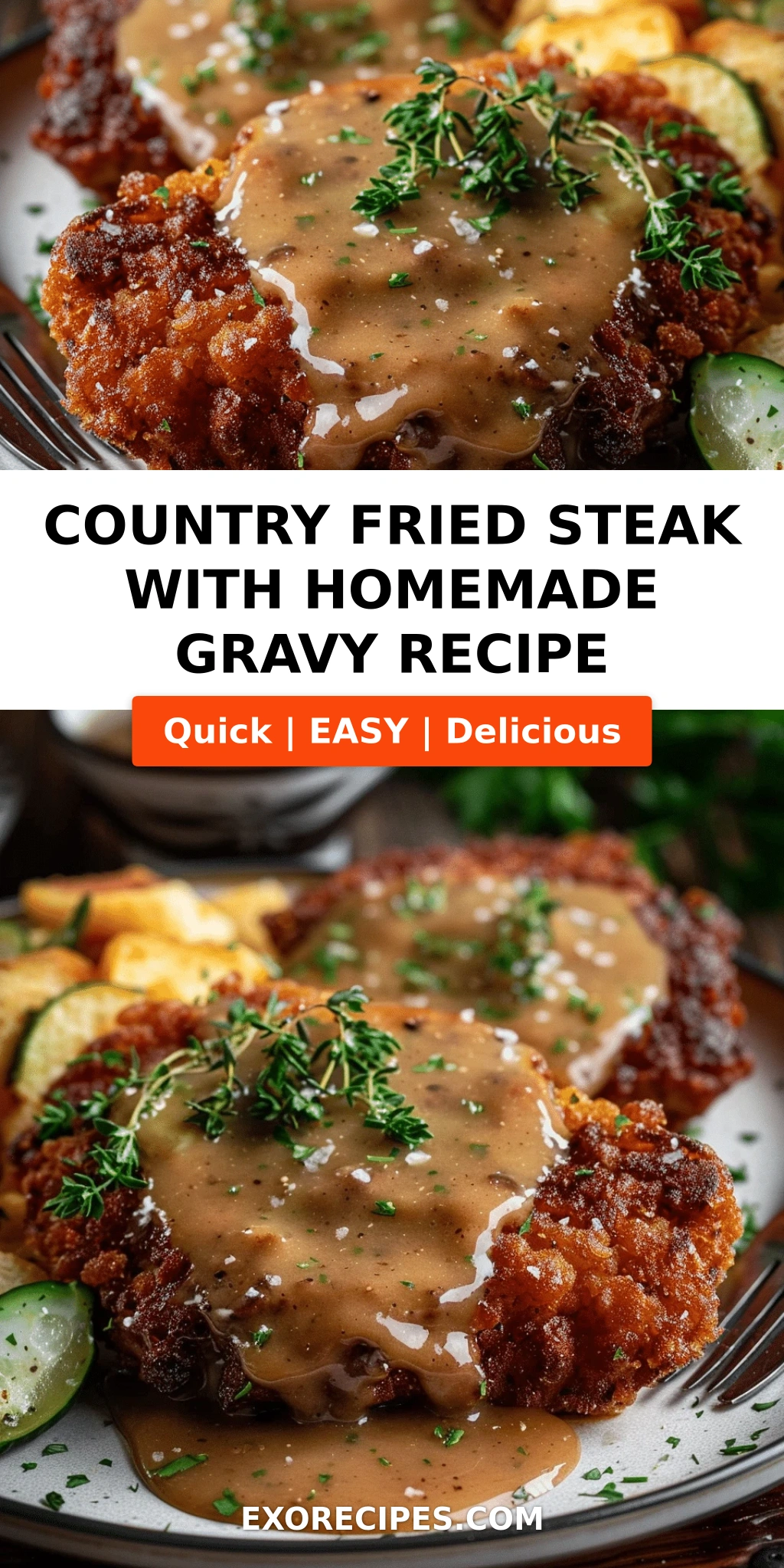 Country-Style Fried Steak with Homemade Gravy