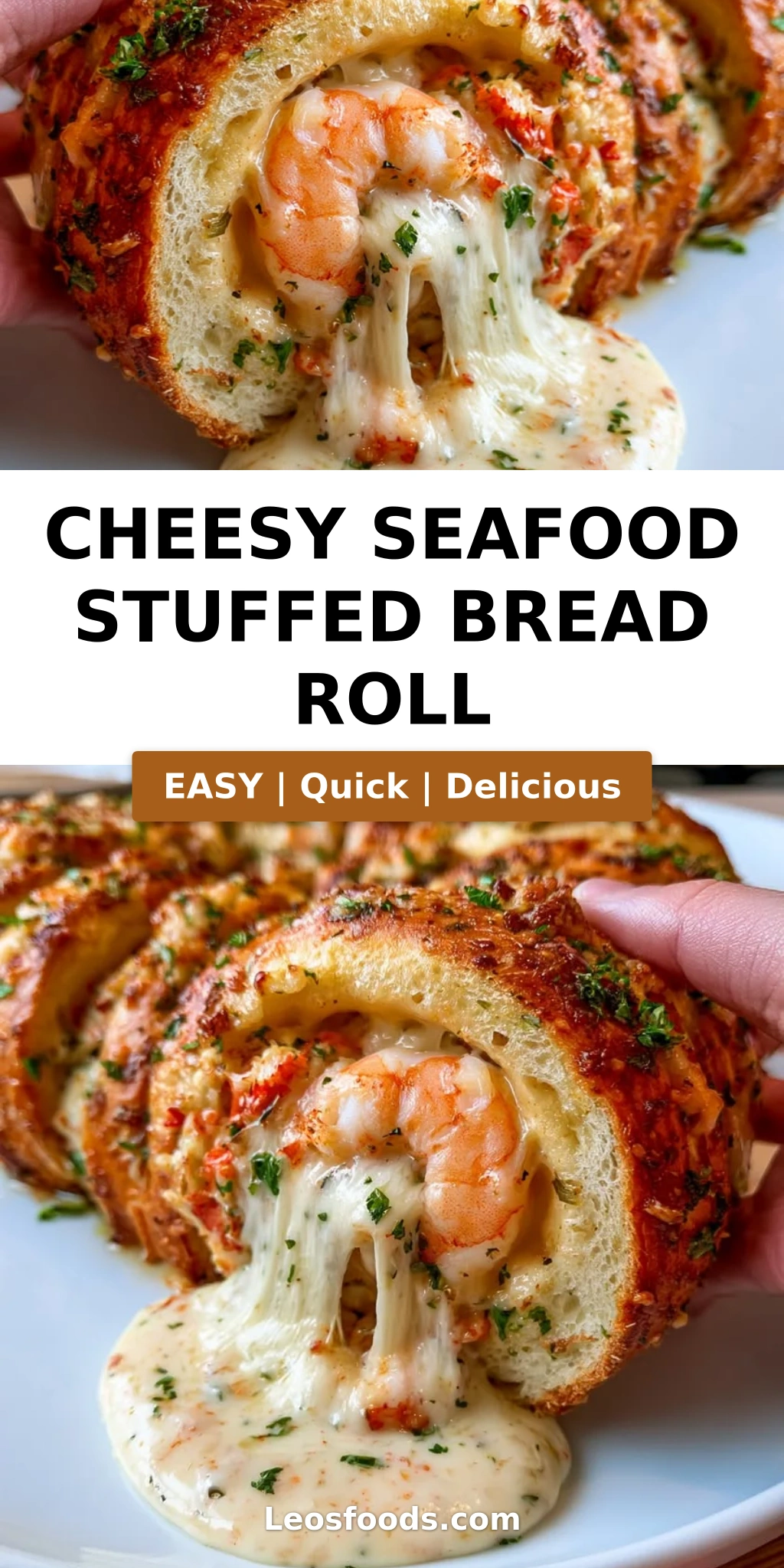 Cheesy Seafood Stuffed Bread Roll