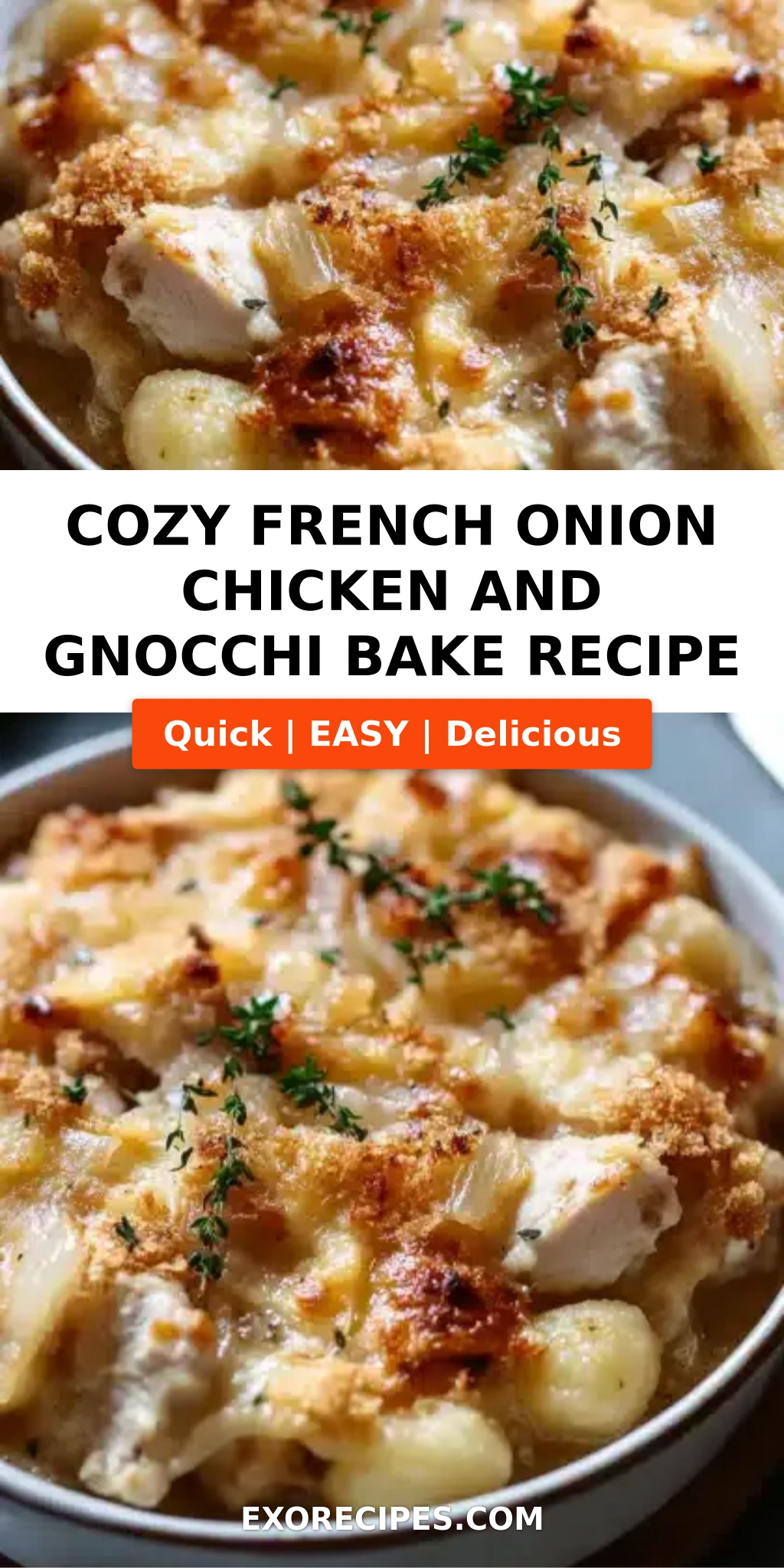 Cozy French Onion Chicken and Gnocchi Bake The Ultimate Comfort Food Dinner