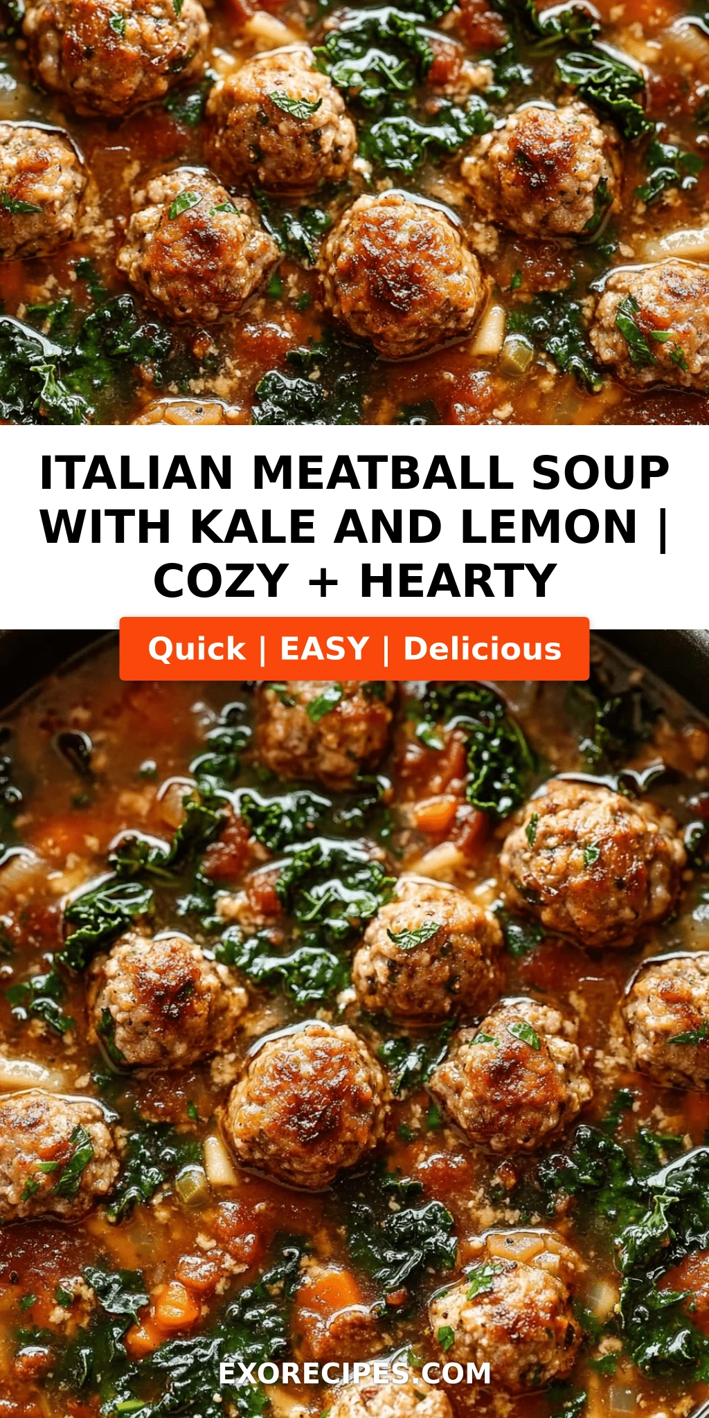 Cozy Italian Meatball Soup with Kale and Lemon: A Hearty Comforting Delight