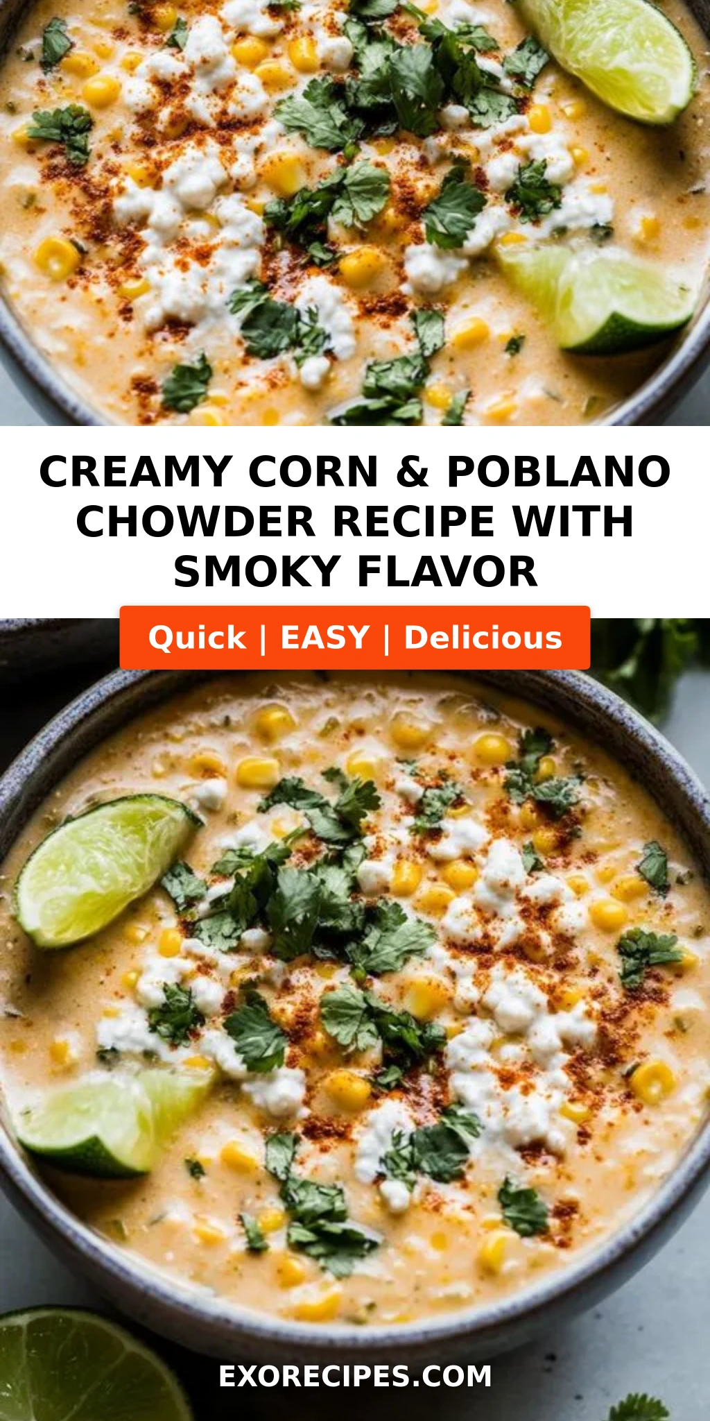 Creamy Corn & Poblano Chowder
