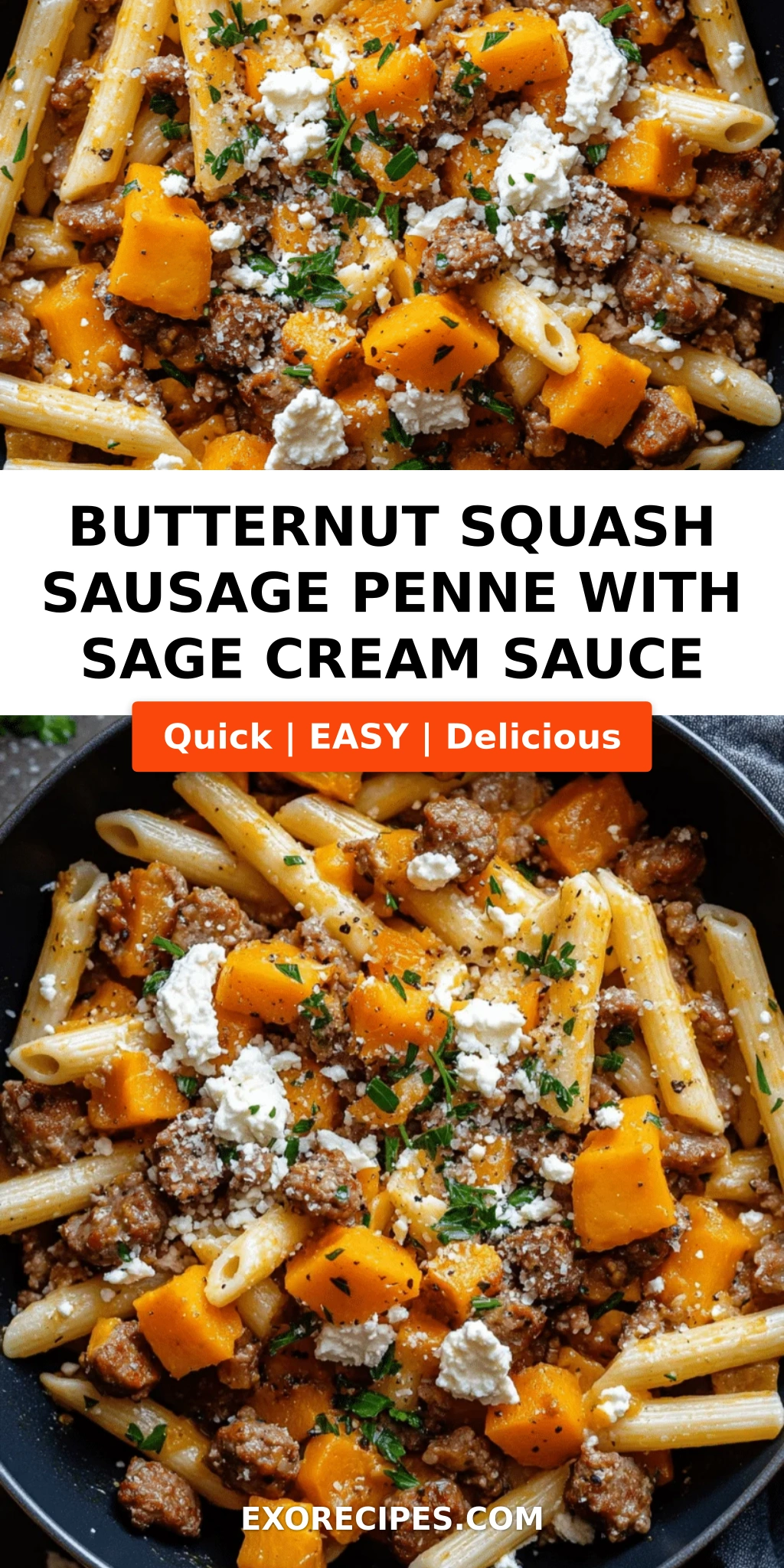 Cozy Up with Our Autumn-Inspired Penne: A Butternut Squash & Sausage Delight