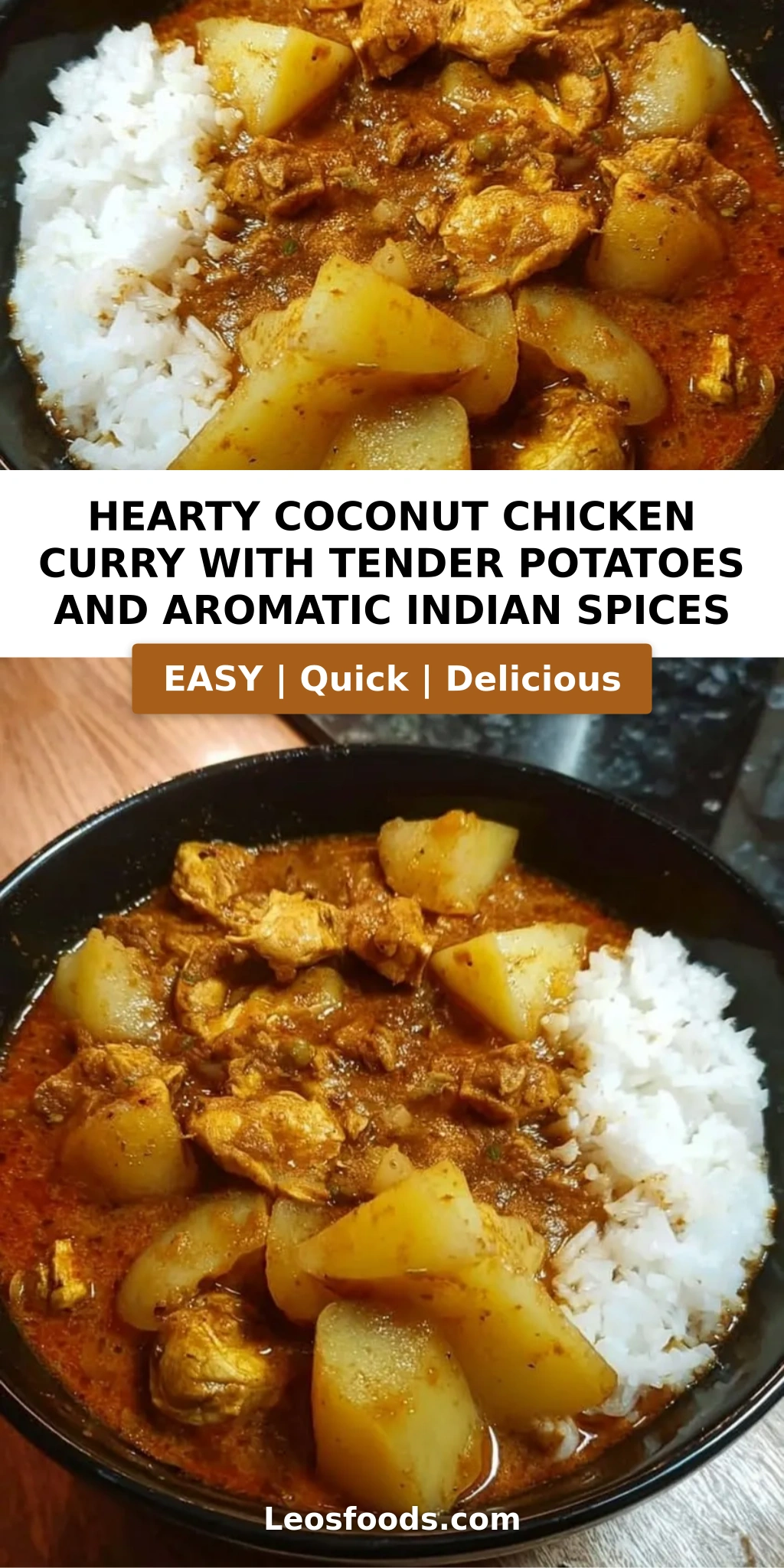 Hearty Coconut Chicken Curry with Tender Potatoes and Aromatic Indian Spices