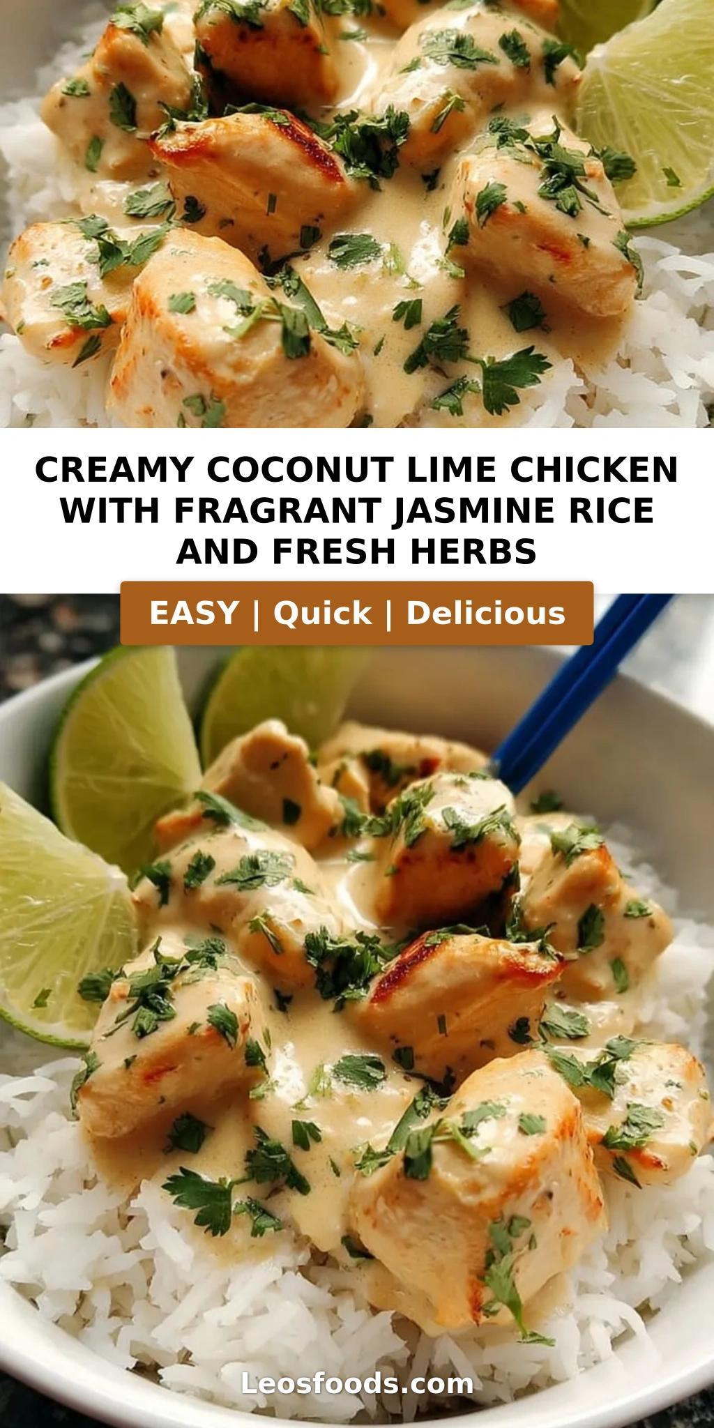 Creamy Coconut Lime Chicken with Fragrant Jasmine Rice and Fresh Herbs