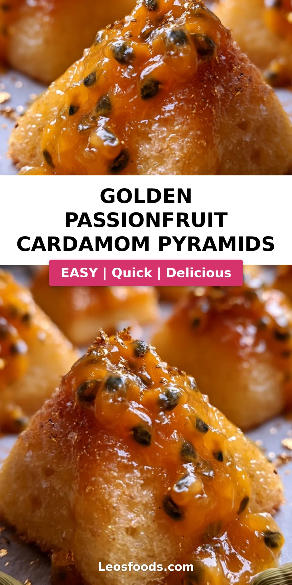 Golden Passionfruit Cardamom Pyramids