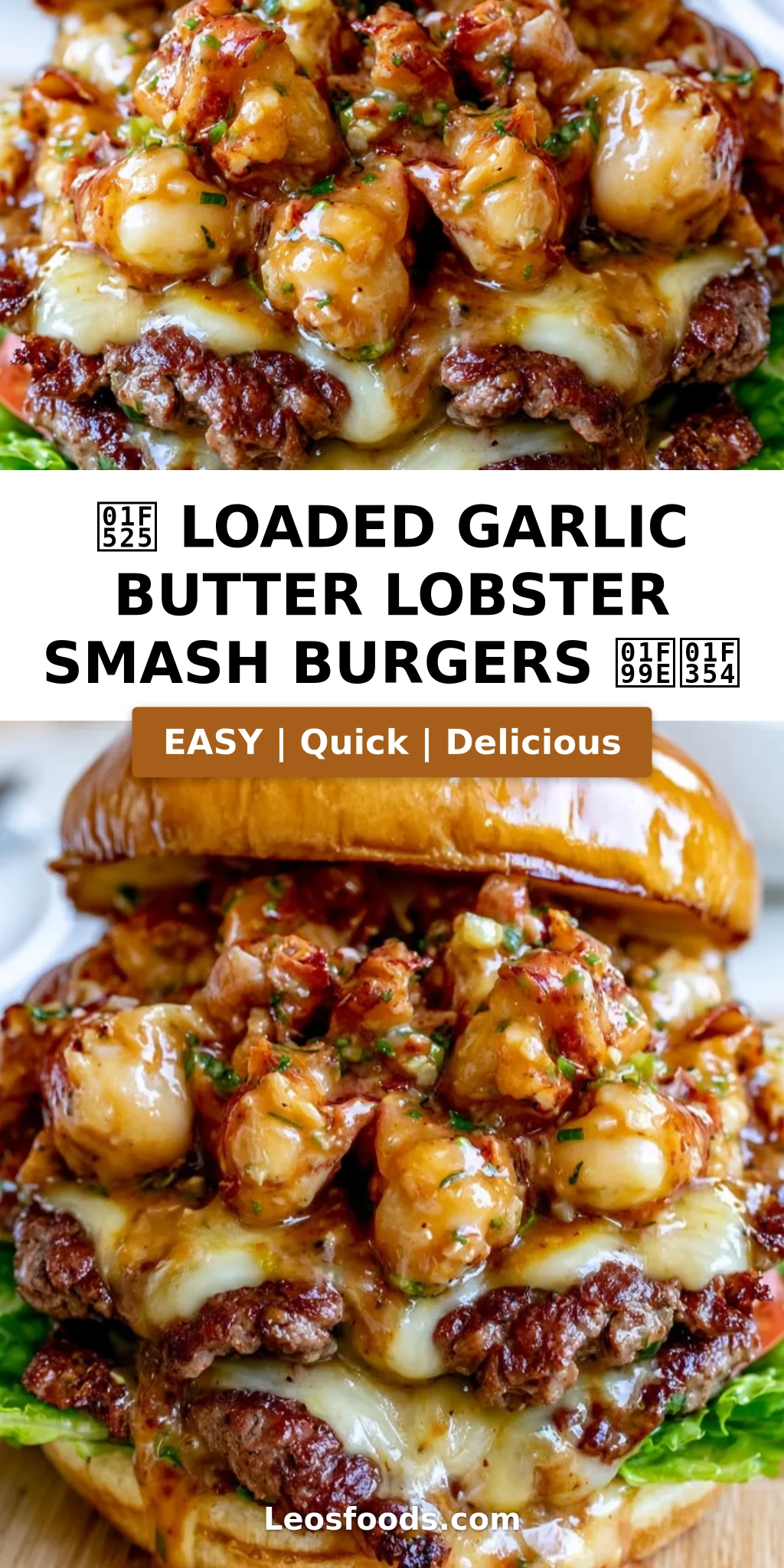 🔥 Loaded Garlic Butter Lobster Smash Burgers 🦞🍔