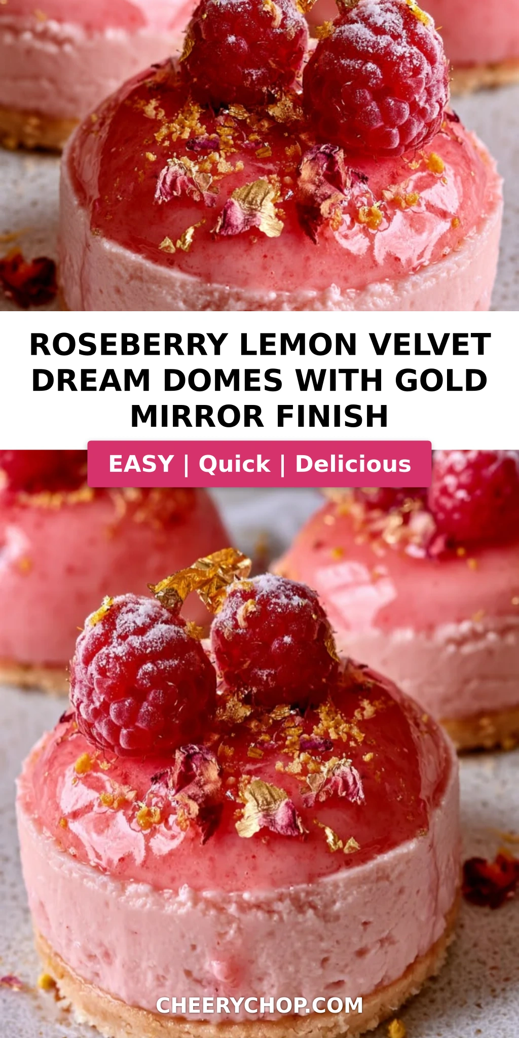 Roseberry Lemon Velvet Dream Domes with Gold Mirror Finish