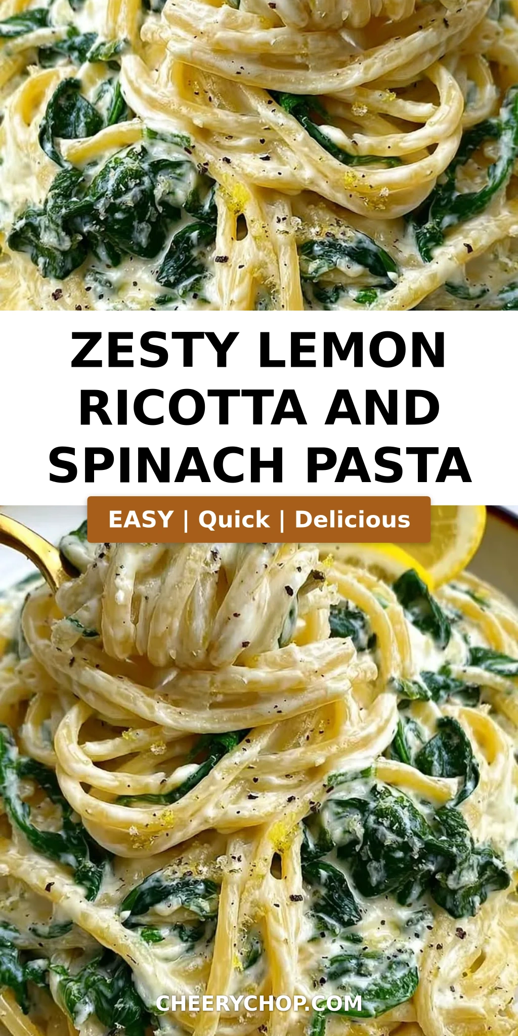 Zesty Lemon Ricotta and Spinach Pasta