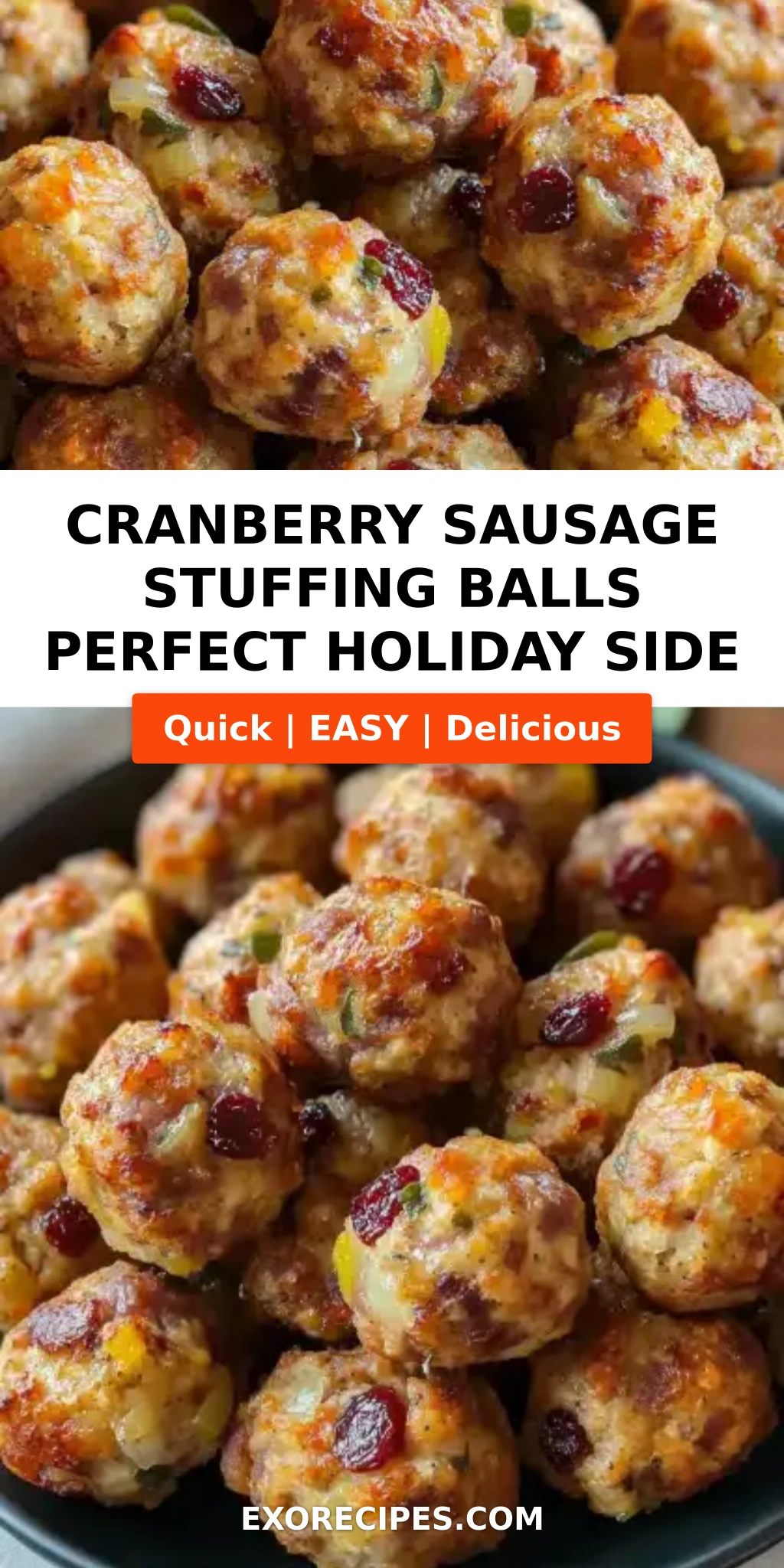 Cranberry Sausage Stuffing Balls Perfect Holiday Side Dish