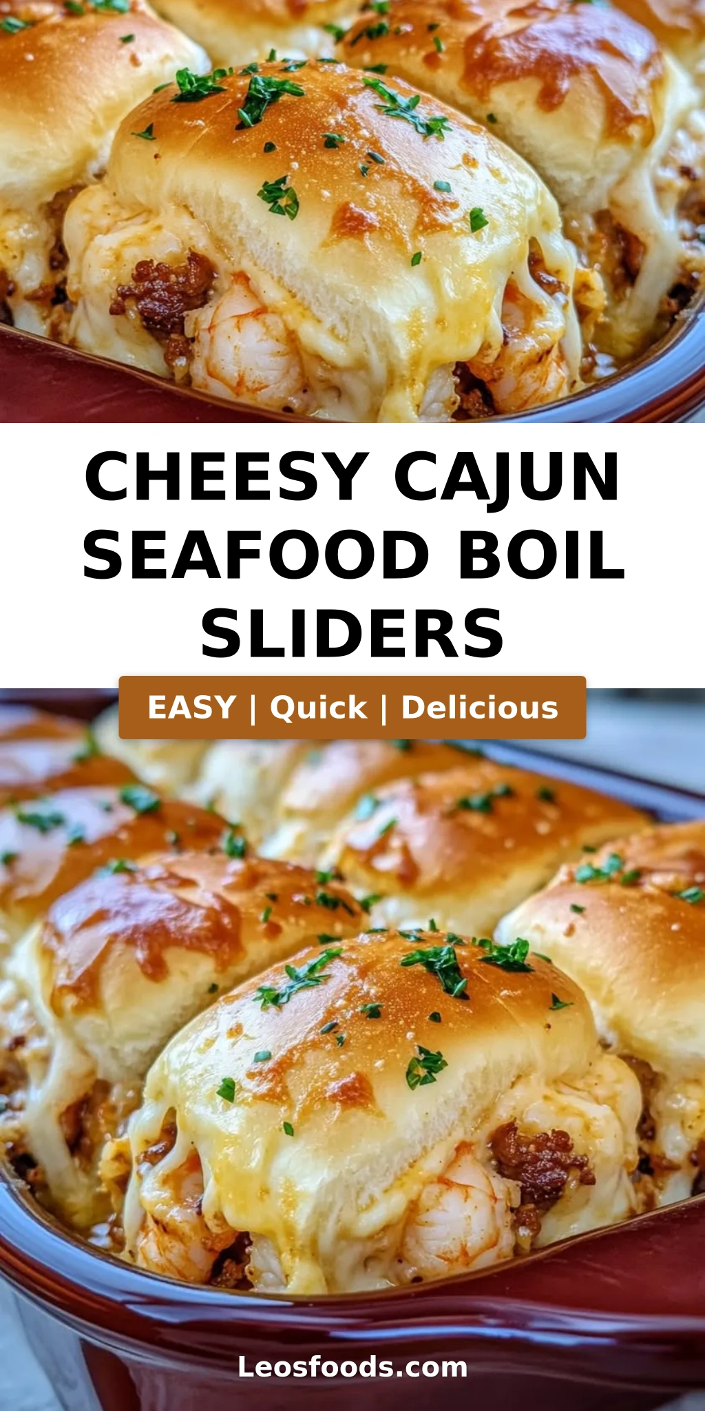 Cheesy Cajun Seafood Boil Sliders