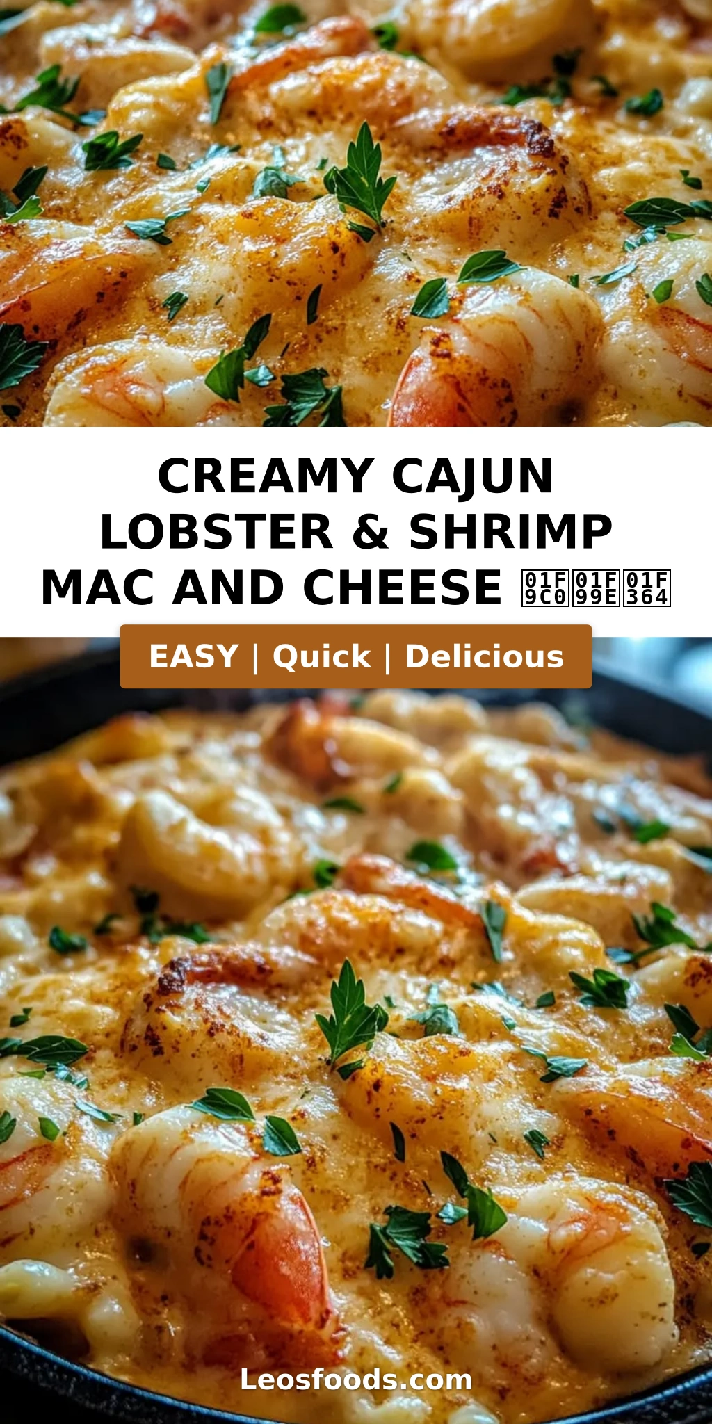 Creamy Cajun Lobster & Shrimp Mac and Cheese 🧀🦞🍤