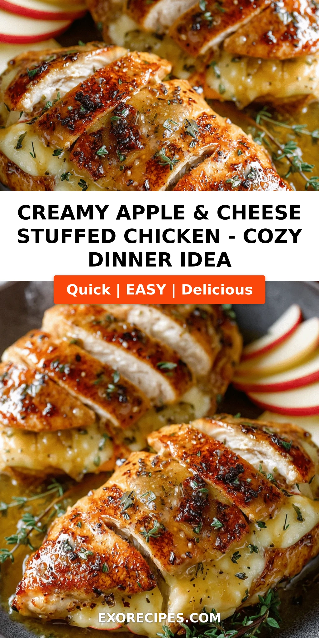 Creamy Apple & Cheese Stuffed Chicken Recipe