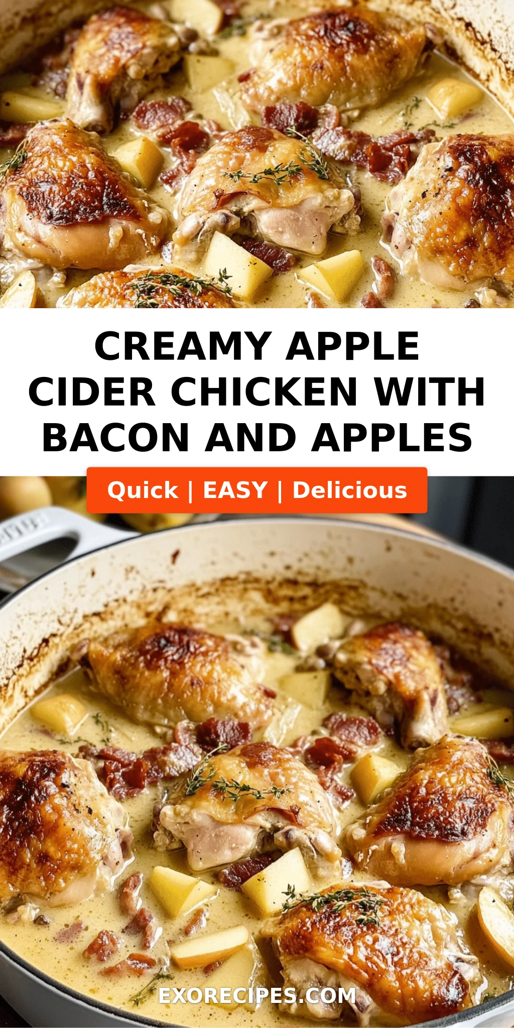Creamy Apple Cider Chicken with Bacon and Apples: A Comforting Dish for Every Occasion