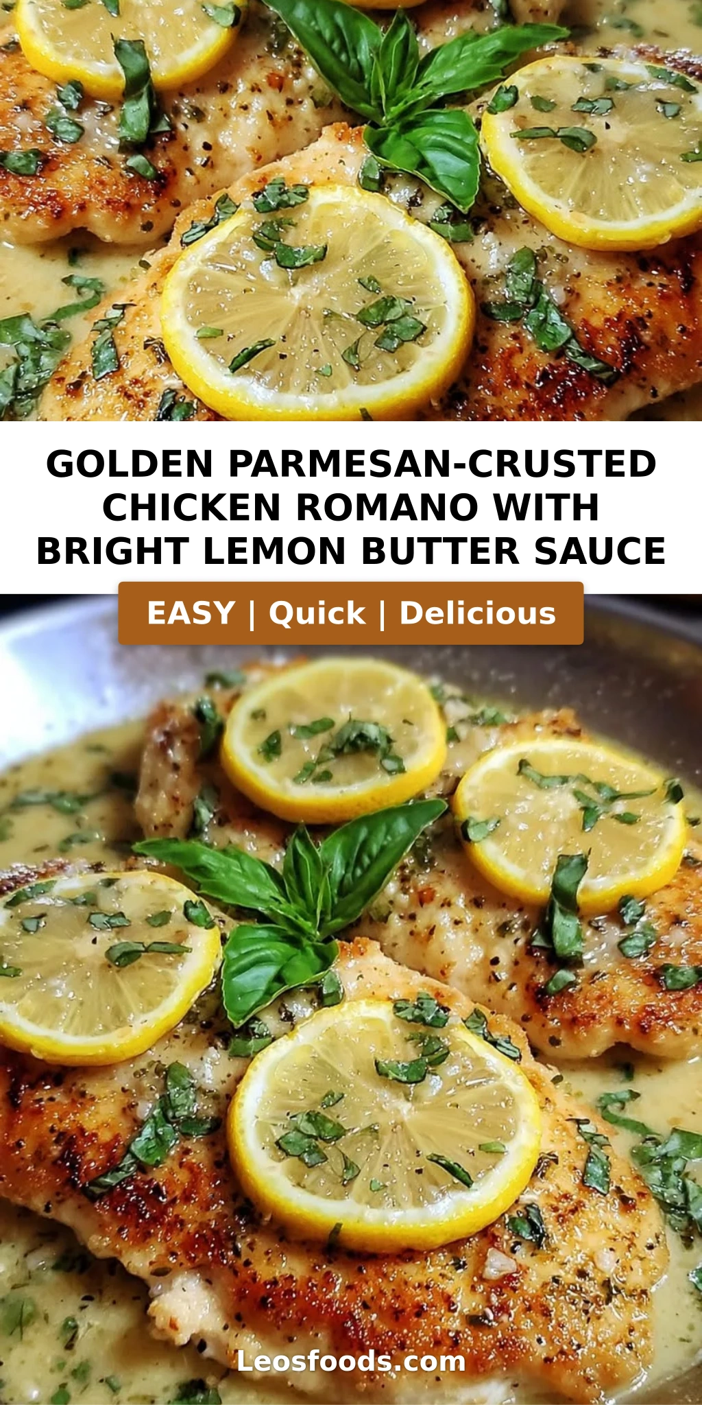Golden Parmesan-Crusted Chicken Romano with Bright Lemon Butter Sauce