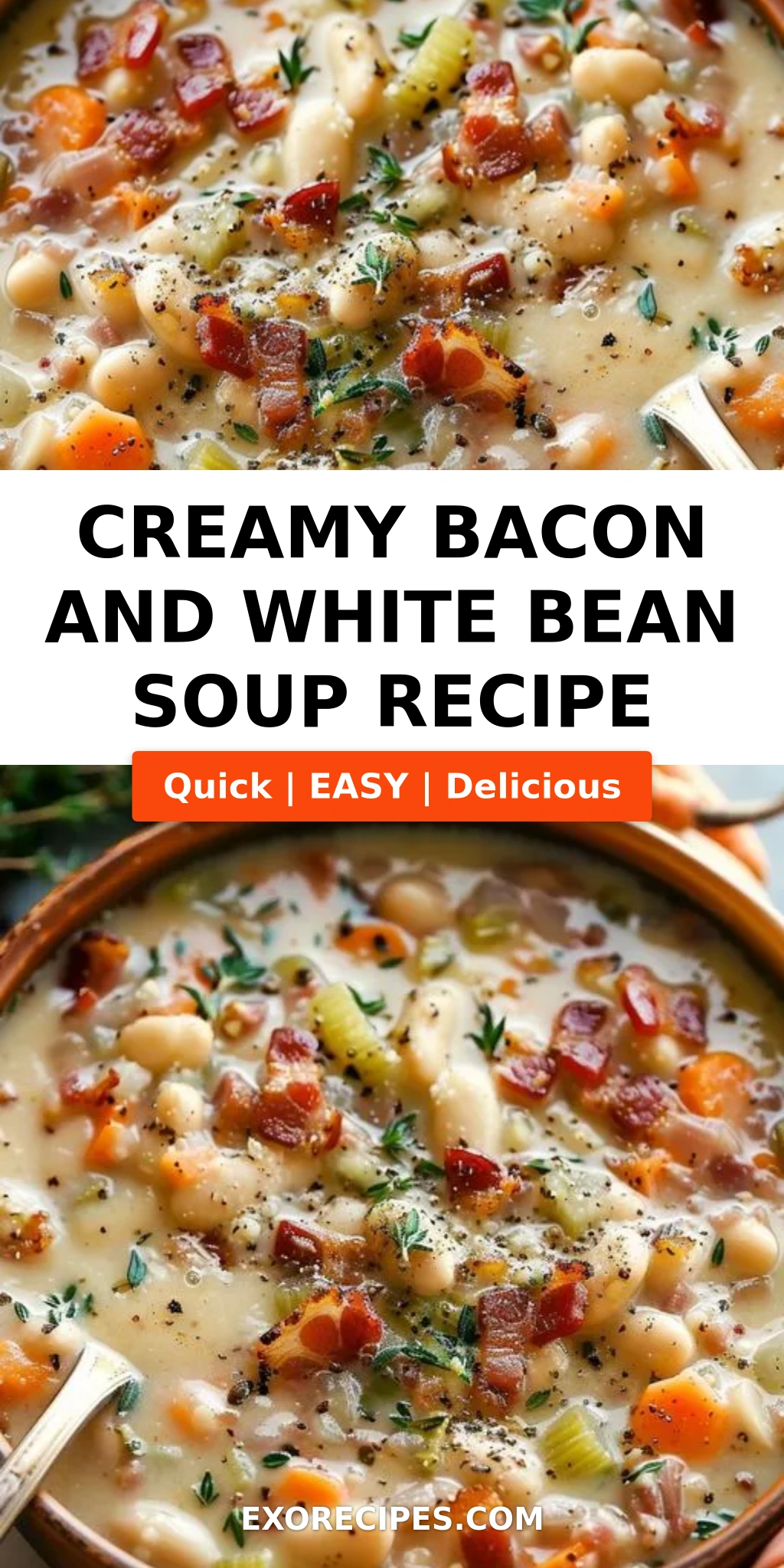 Creamy Bacon and White Bean Soup