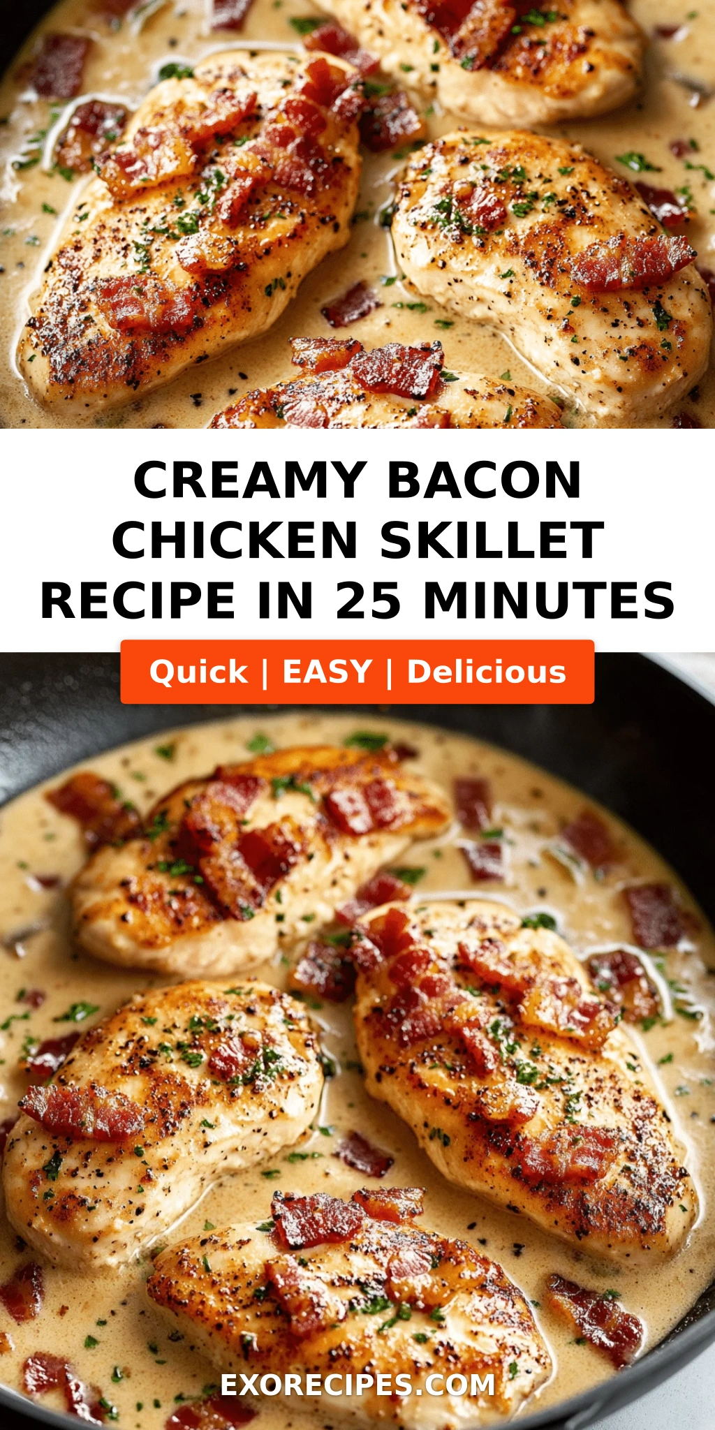 Creamy Bacon Chicken Skillet Recipe: A Rich, Flavorful Dinner in Just 25 Minutes