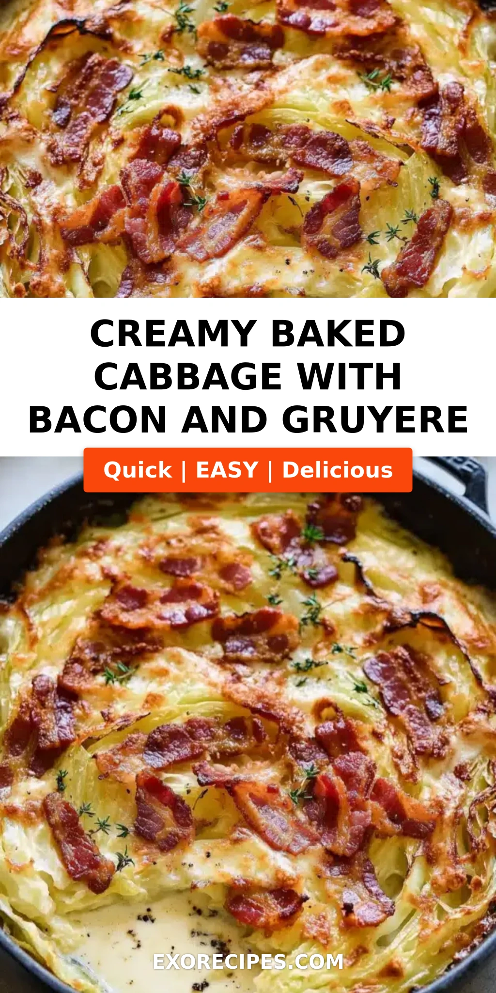 Creamy Baked Cabbage with Crispy Bacon and Gruyere: Your New Favorite Comfort Side Dish