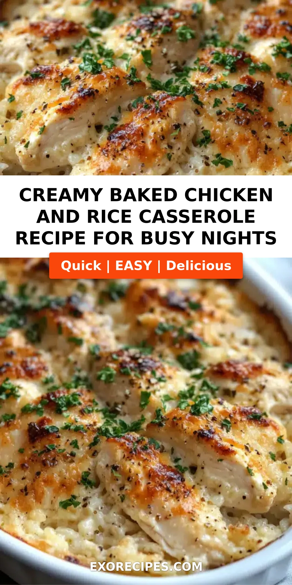 Creamy Baked Chicken and Rice Casserole: The Ultimate Comfort Dish for Busy Nights